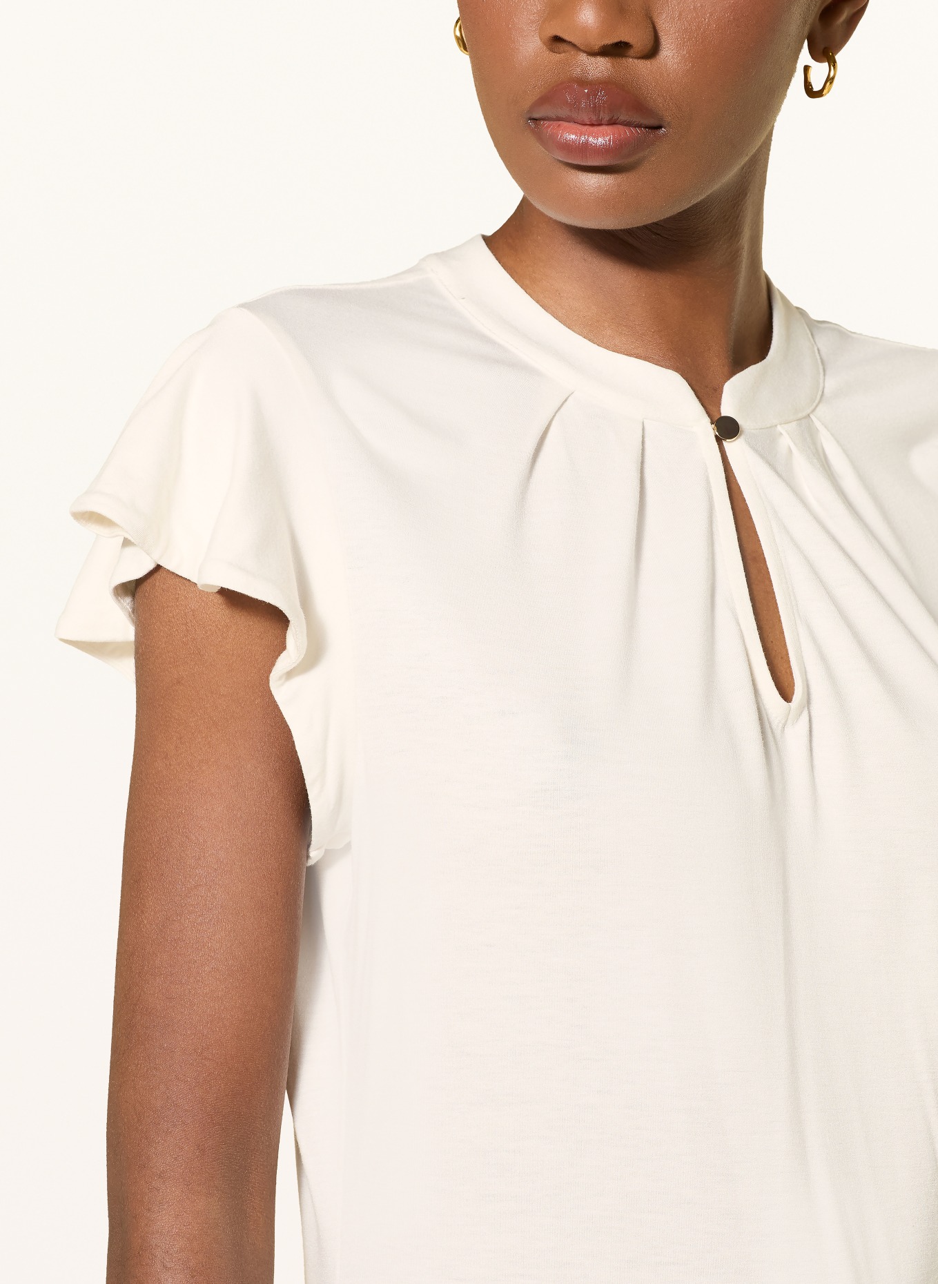 HOBBS Fialová košilová blůza z džerzeje s volánky: REŽNÁ