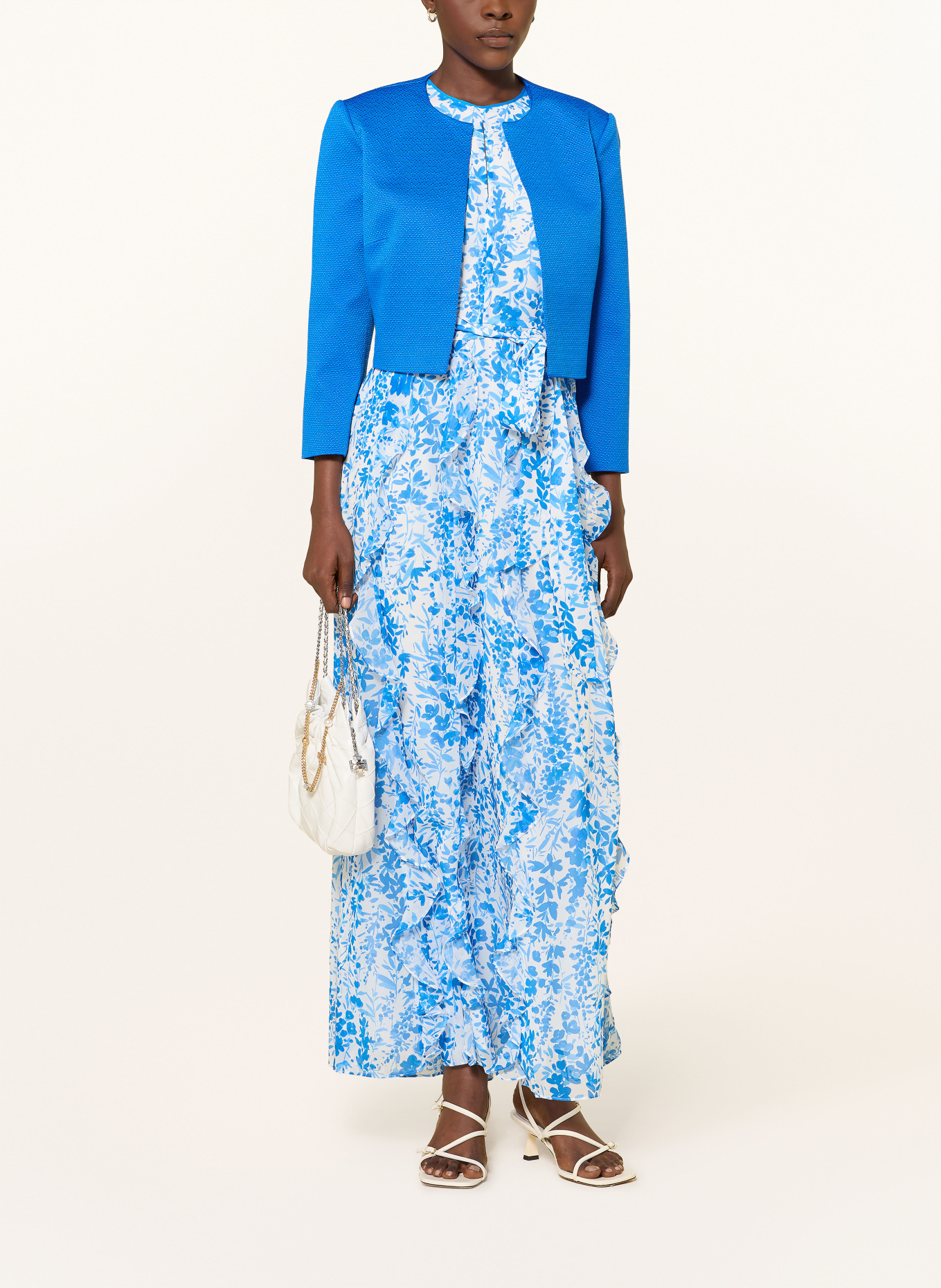 HOBBS ELIZE Jacquard Bolero: BLUE