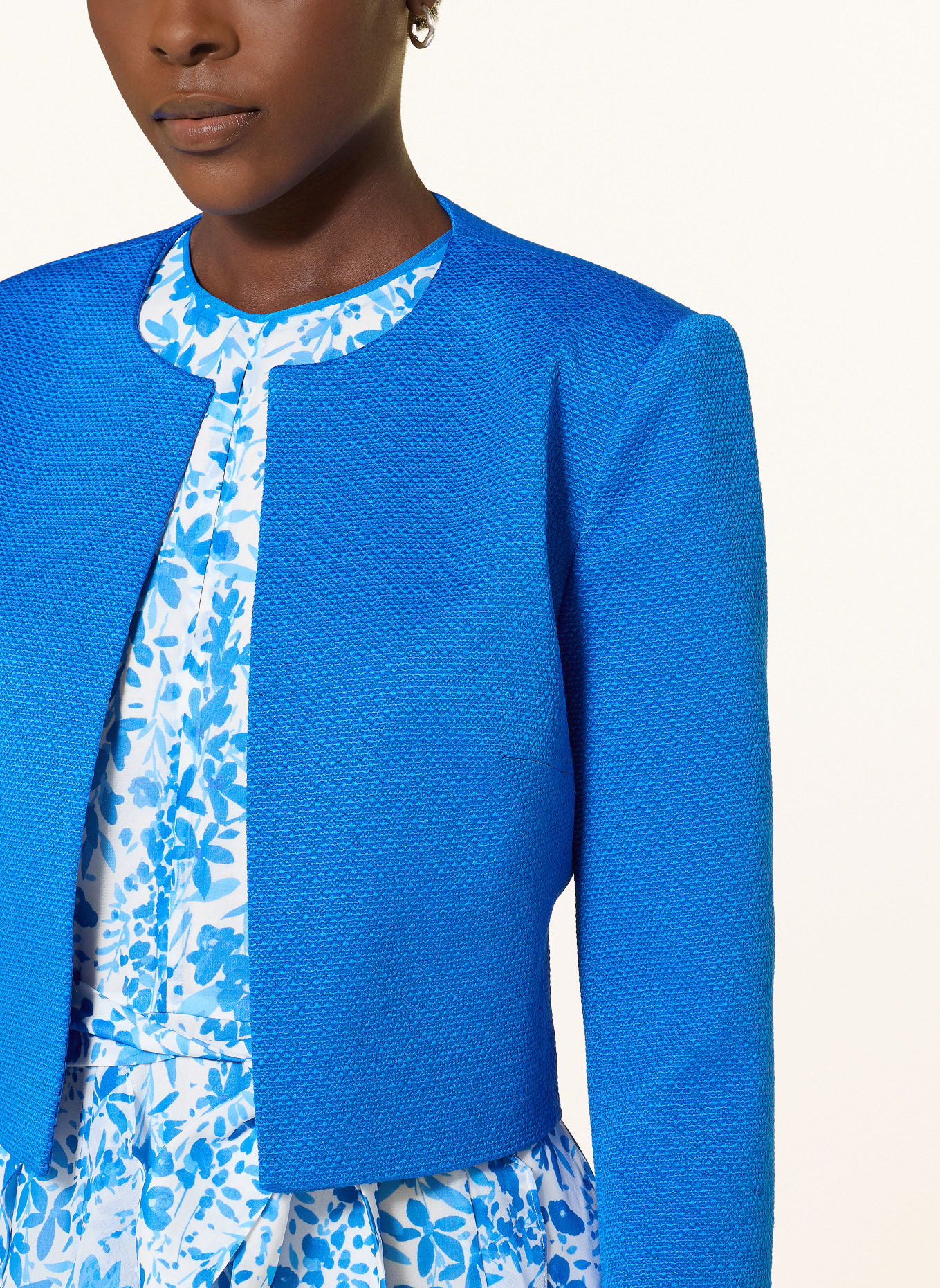 HOBBS ELIZE Jacquard Bolero: BLUE