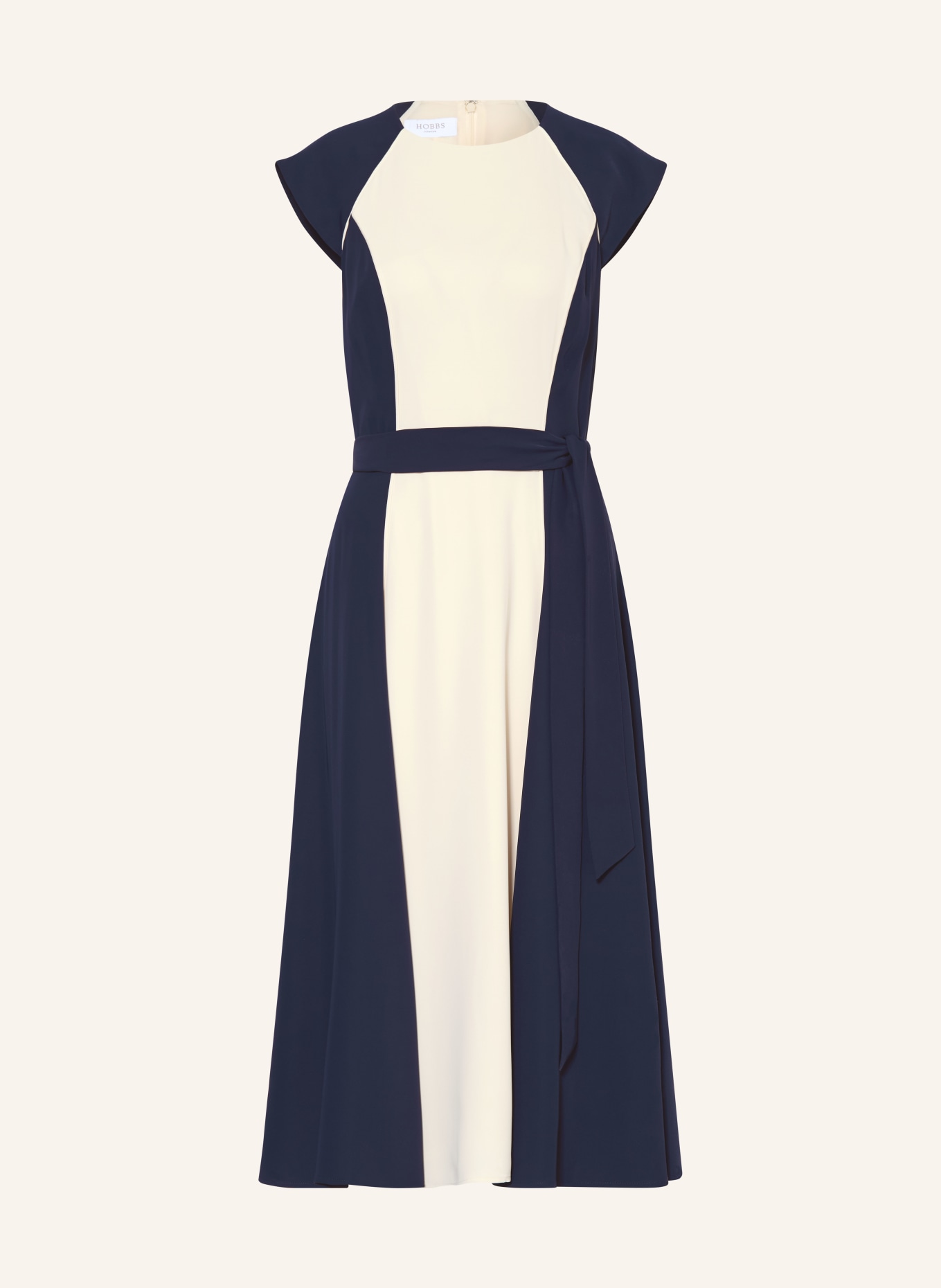 HOBBS Kleid ANDREA: CREME / DUNKELBLAU