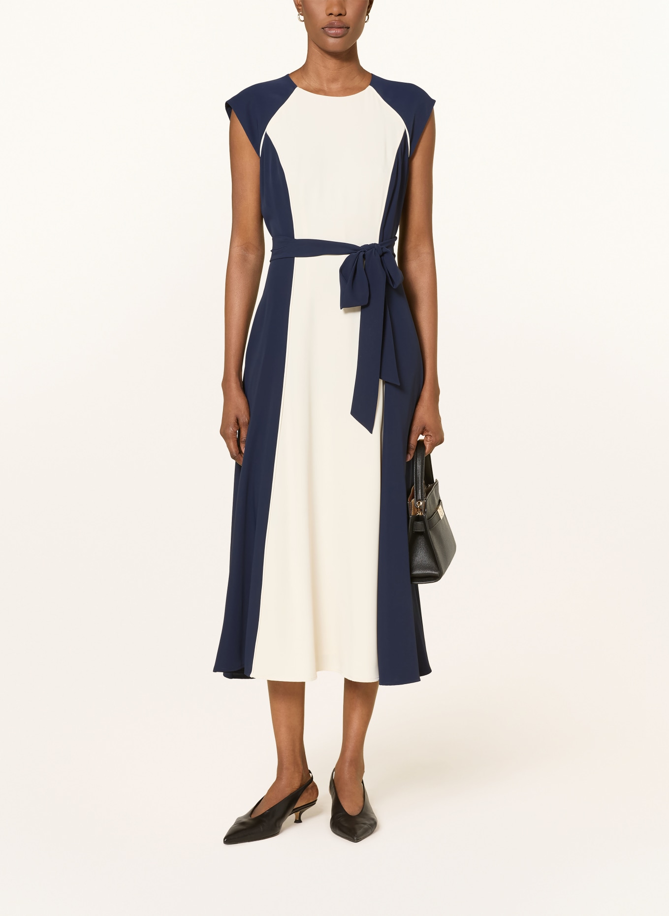 HOBBS Kleid ANDREA: CREME / DUNKELBLAU