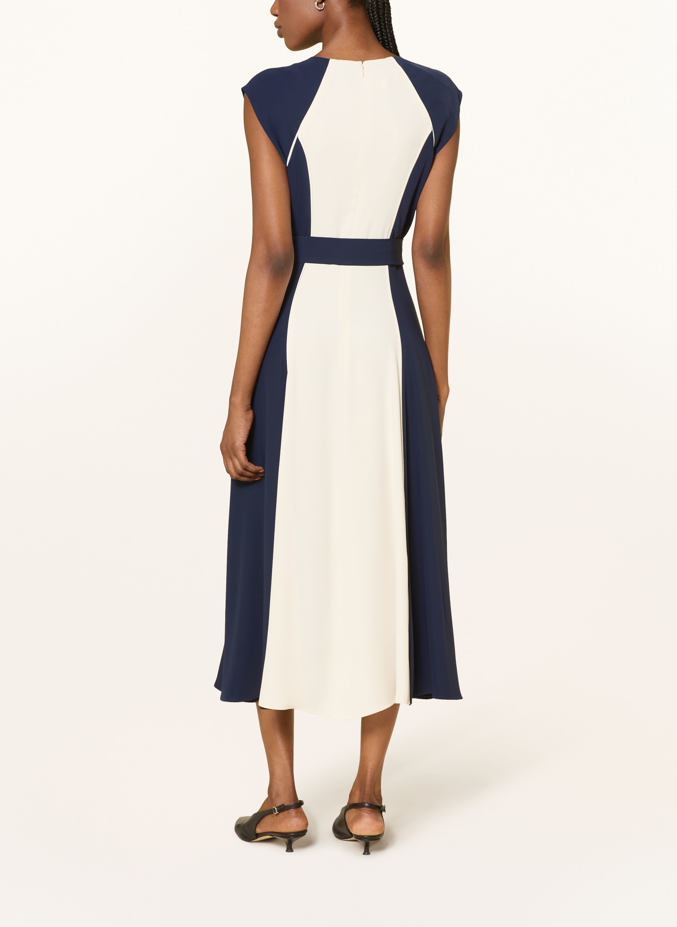 HOBBS Kleid ANDREA: CREME / DUNKELBLAU