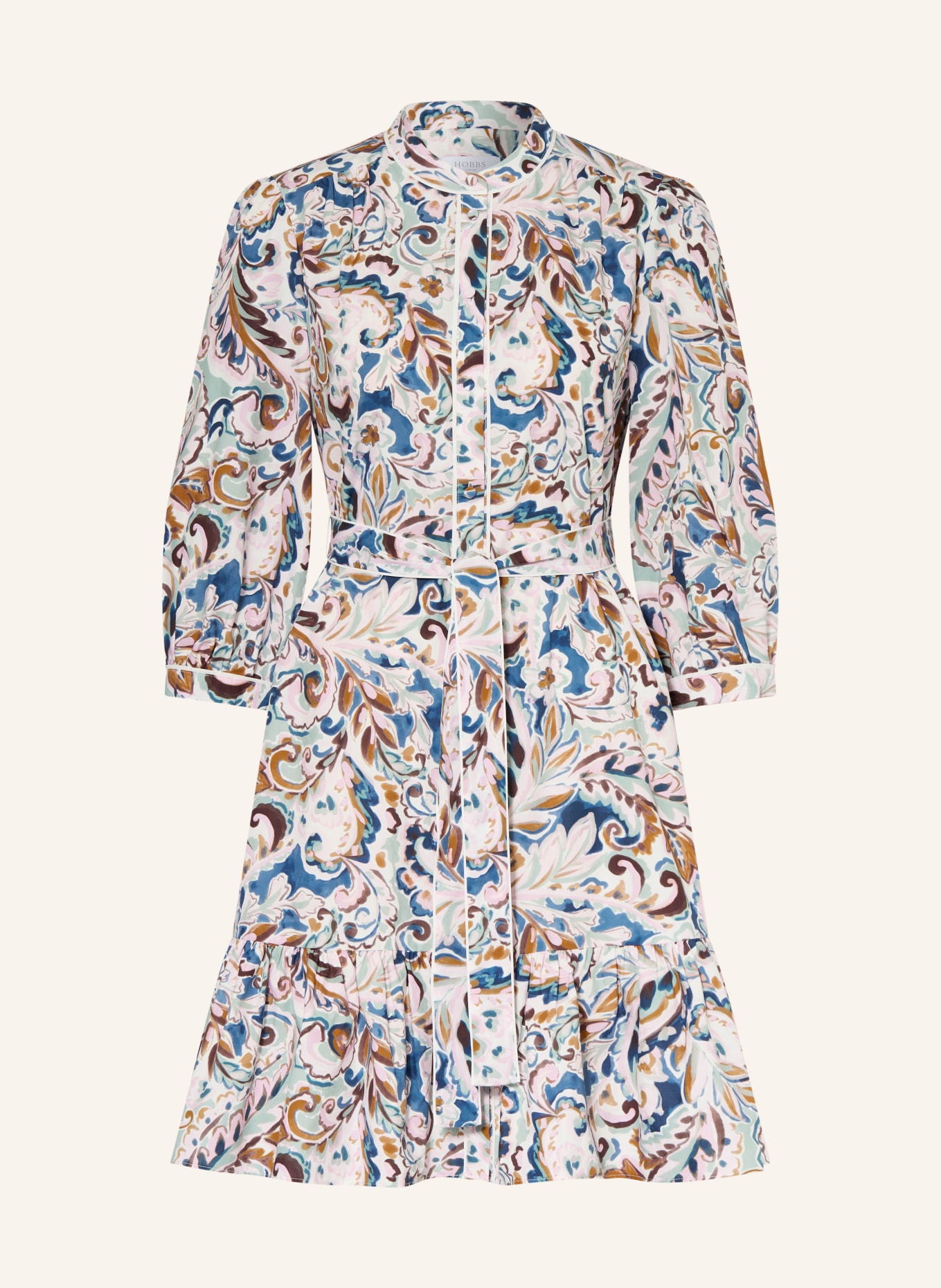 HOBBS Jurk HOPE met 3/4-mouwen: CRÈME / ROSÉ / MINT