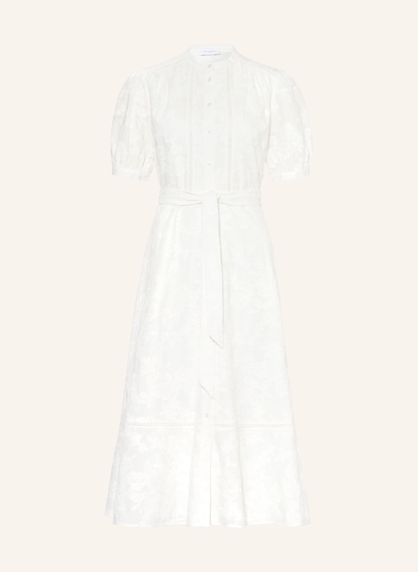 HOBBS AMANI Dress with Lace: WHITE