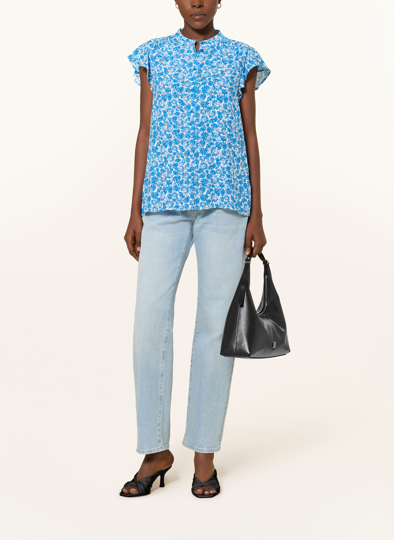 HOBBS Blusetop HUDA: BLAUW / ECRU