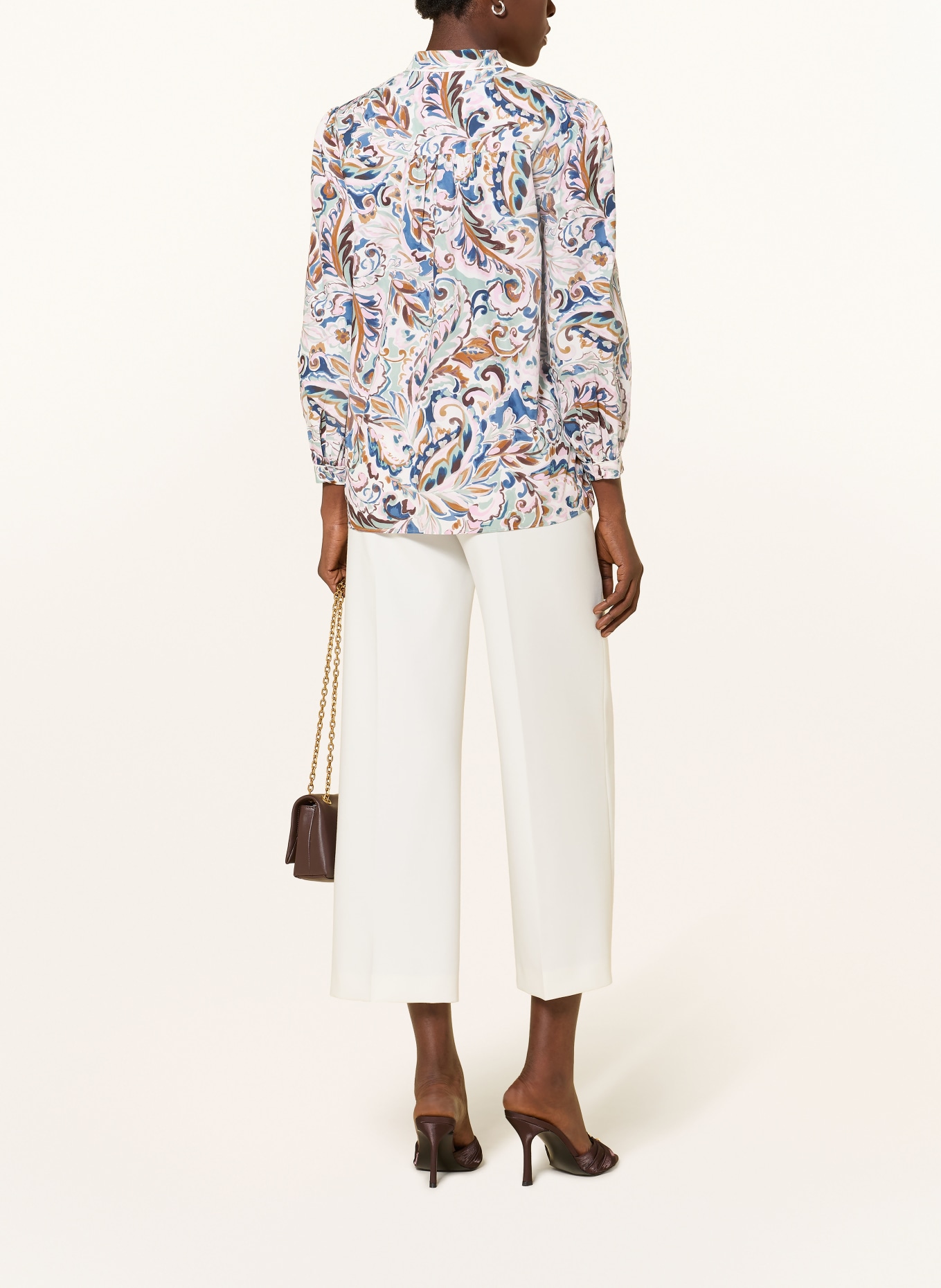 HOBBS Bluse SORAYA: ECRU / COGNAC / BLAU