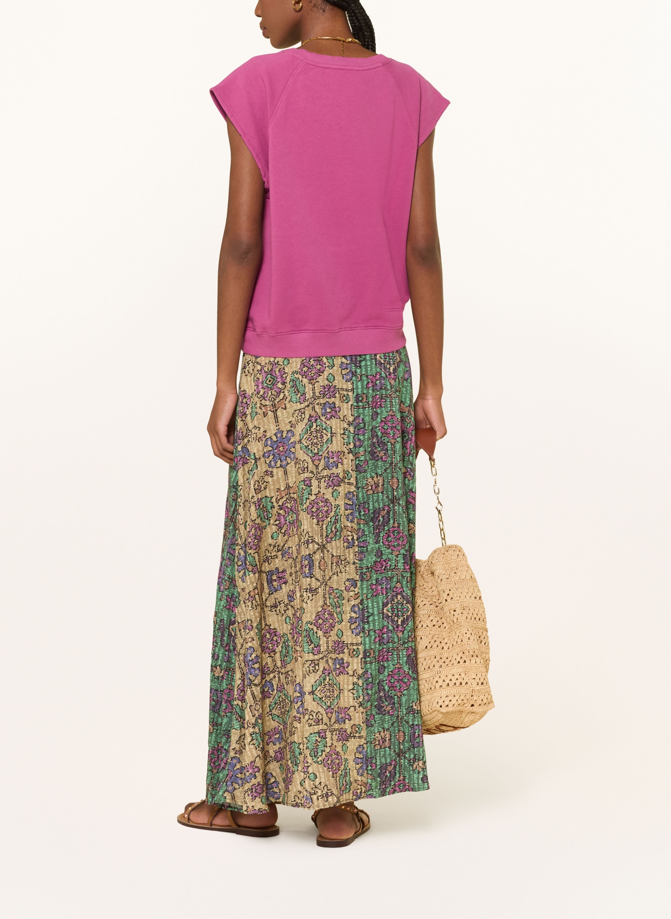 ba&sh Sukně PARIO: VELBLOUDÍ / FIALOVÁ / ZELENÁ