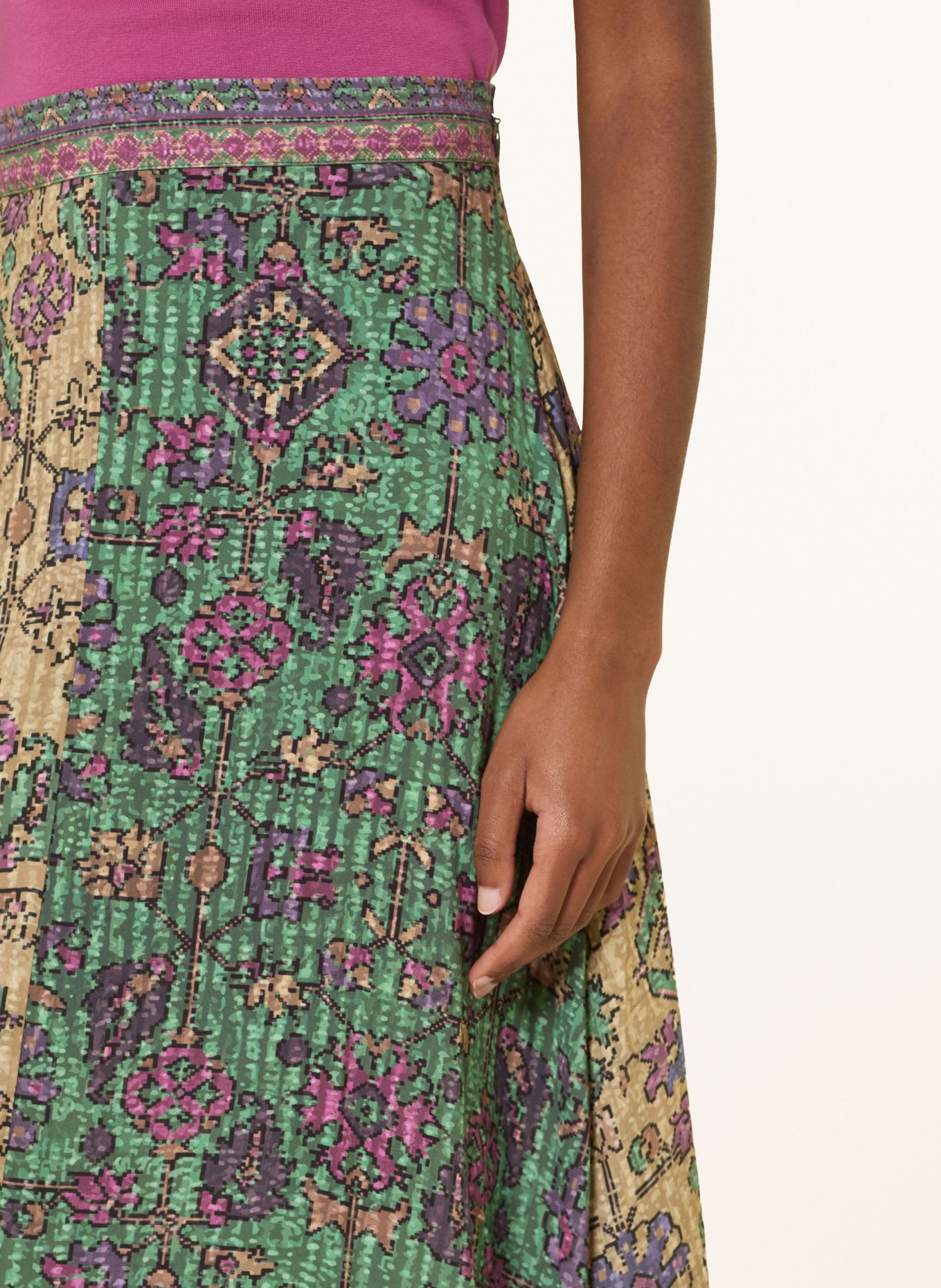 ba&sh Sukně PARIO: VELBLOUDÍ / FIALOVÁ / ZELENÁ