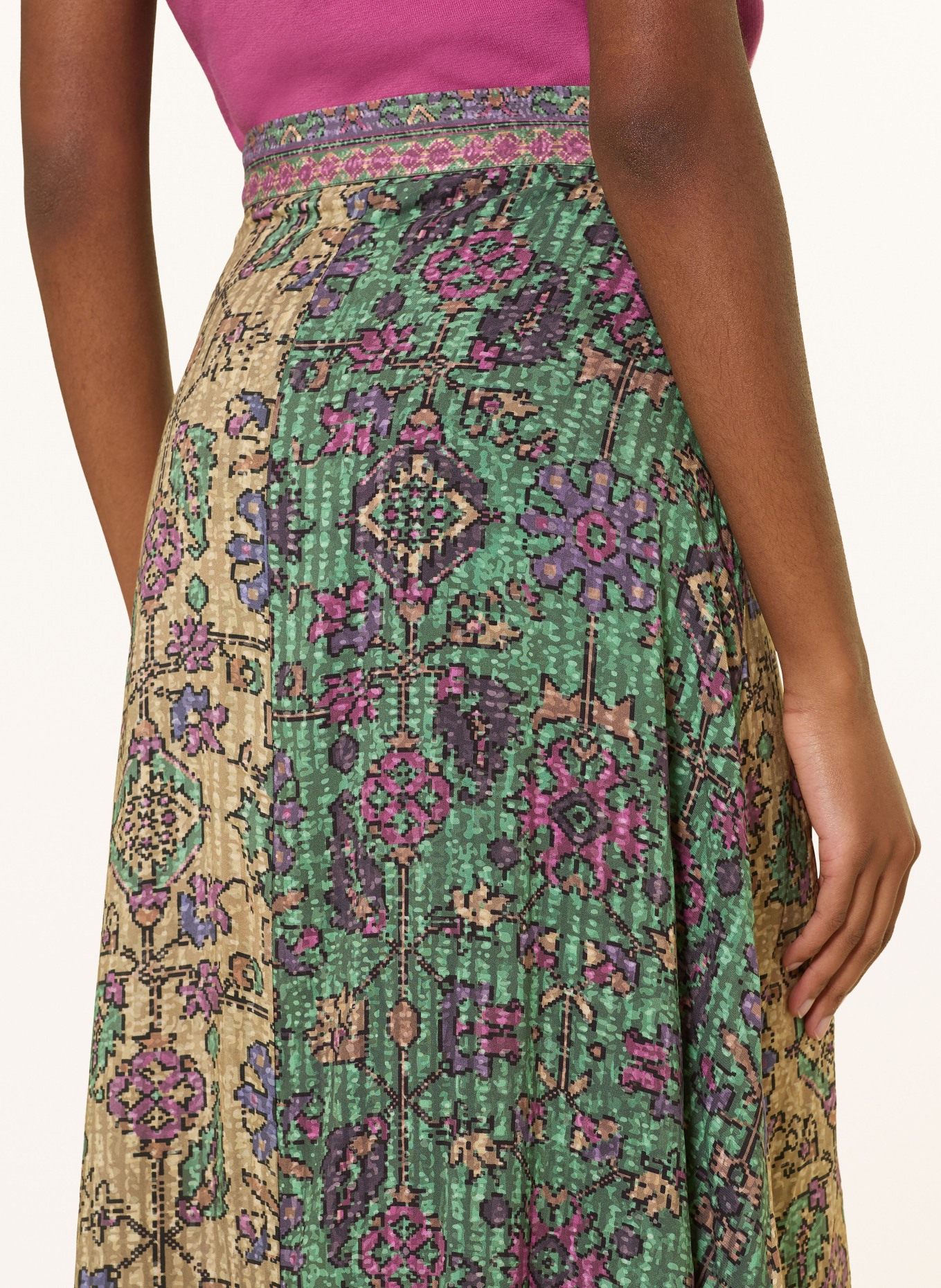 ba&sh Sukně PARIO: VELBLOUDÍ / FIALOVÁ / ZELENÁ