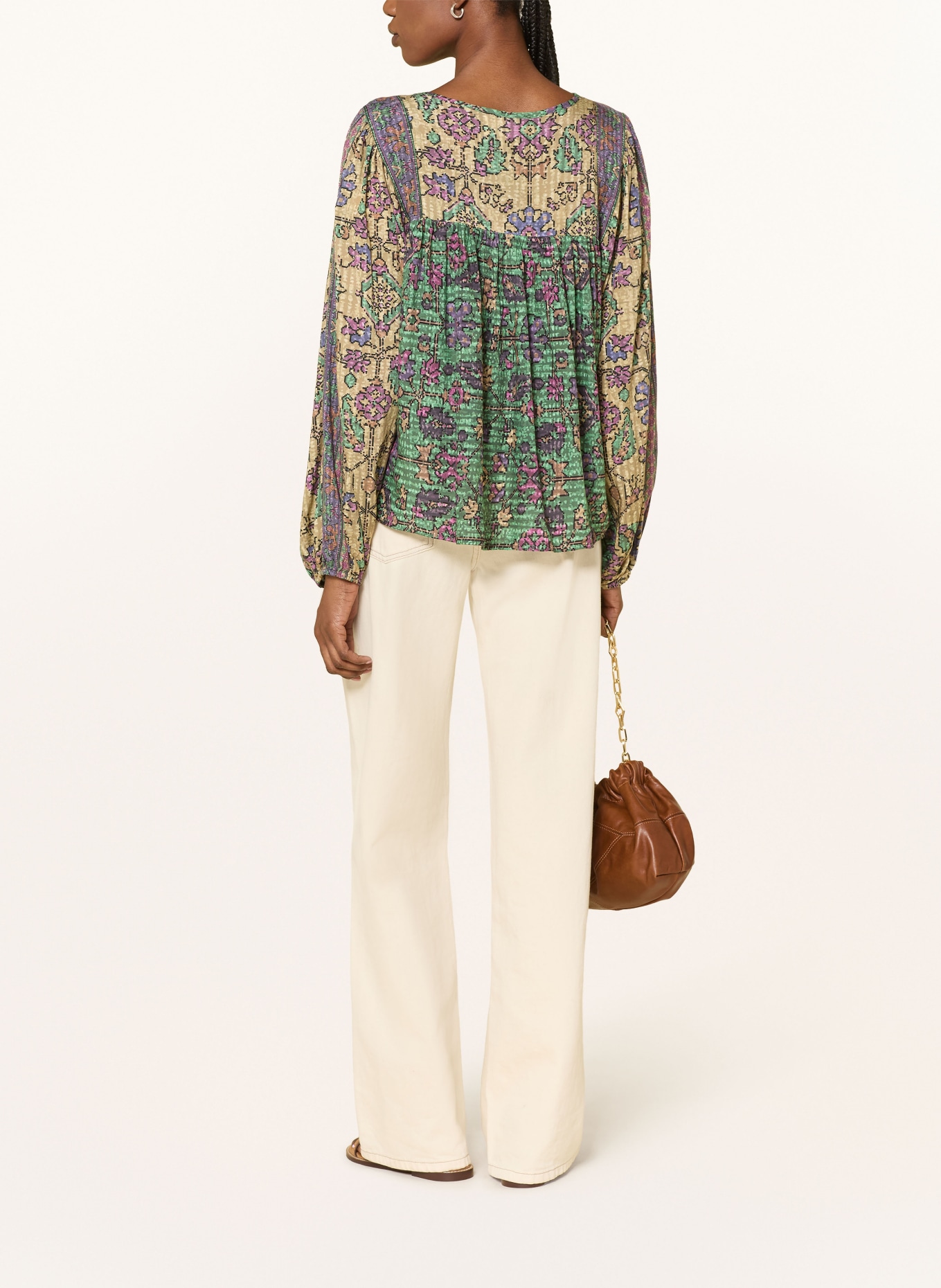 ba&sh Blusenshirt PAMILA: GRÜN / BEIGE / LILA