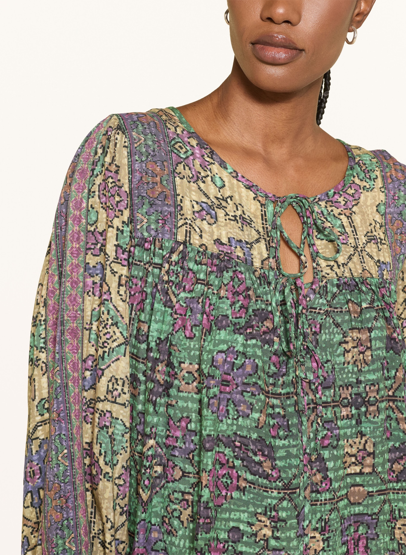 ba&sh Blusenshirt PAMILA: GRÜN / BEIGE / LILA