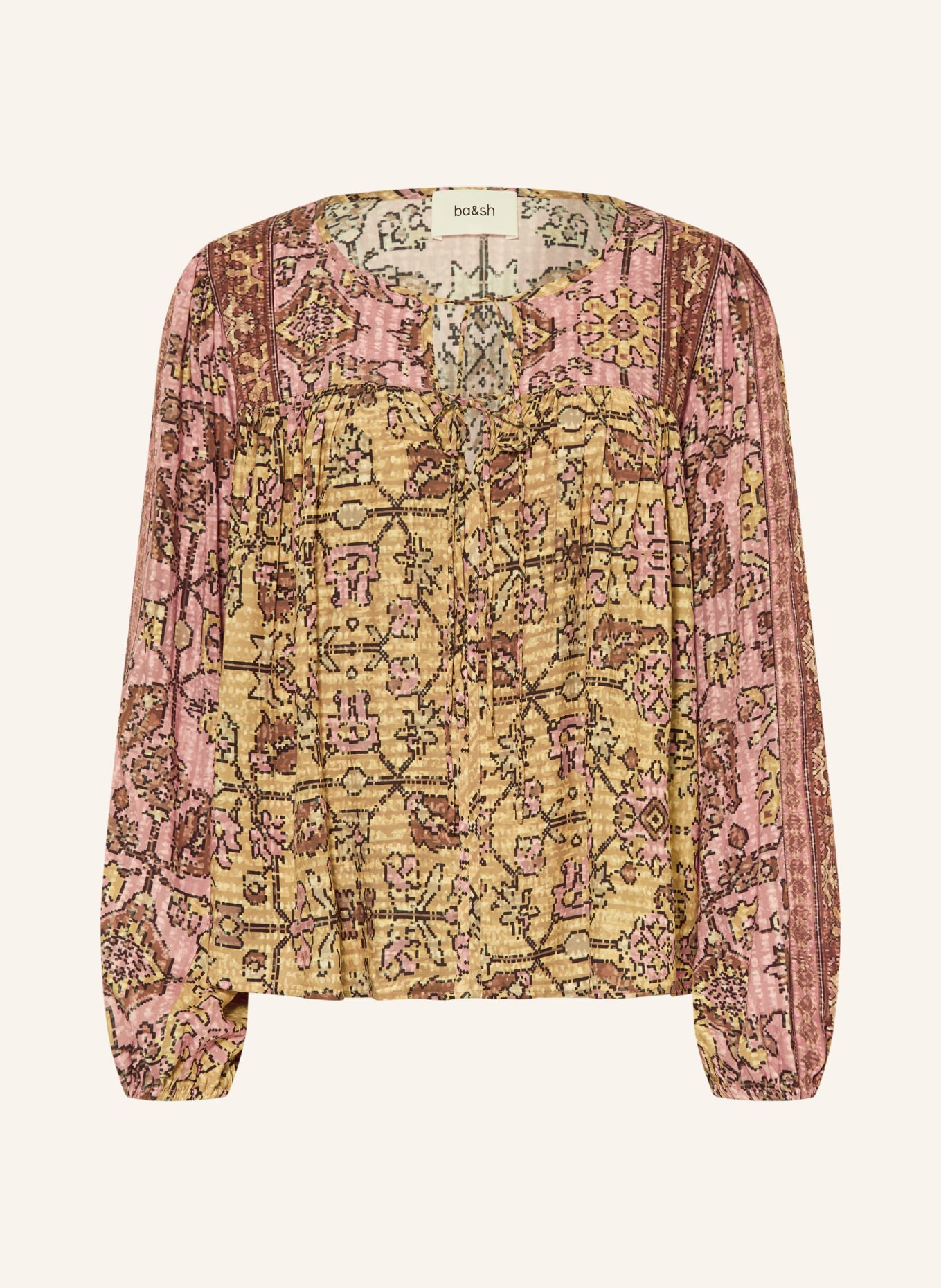ba&sh Blusenshirt PAMILA: GELB / BRAUN / ROSA