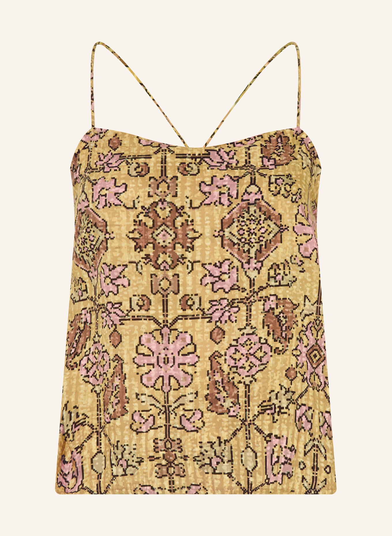 ba&sh Top PAMELA: GELB / BRAUN / ROSA