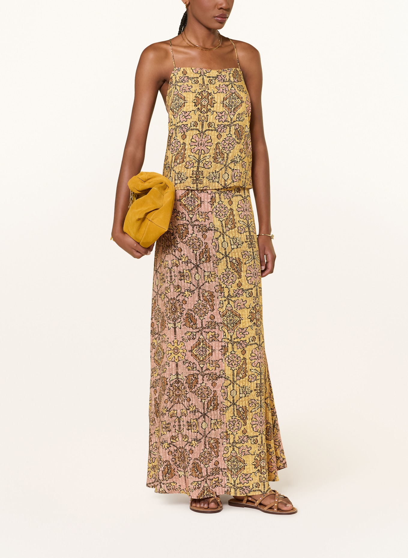 ba&sh Top PAMELA: GELB / BRAUN / ROSA