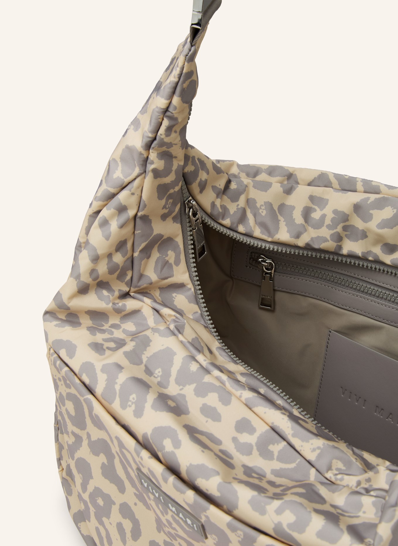 VIVI MARI Umhängetasche: BEIGE / SILBER / GRAU