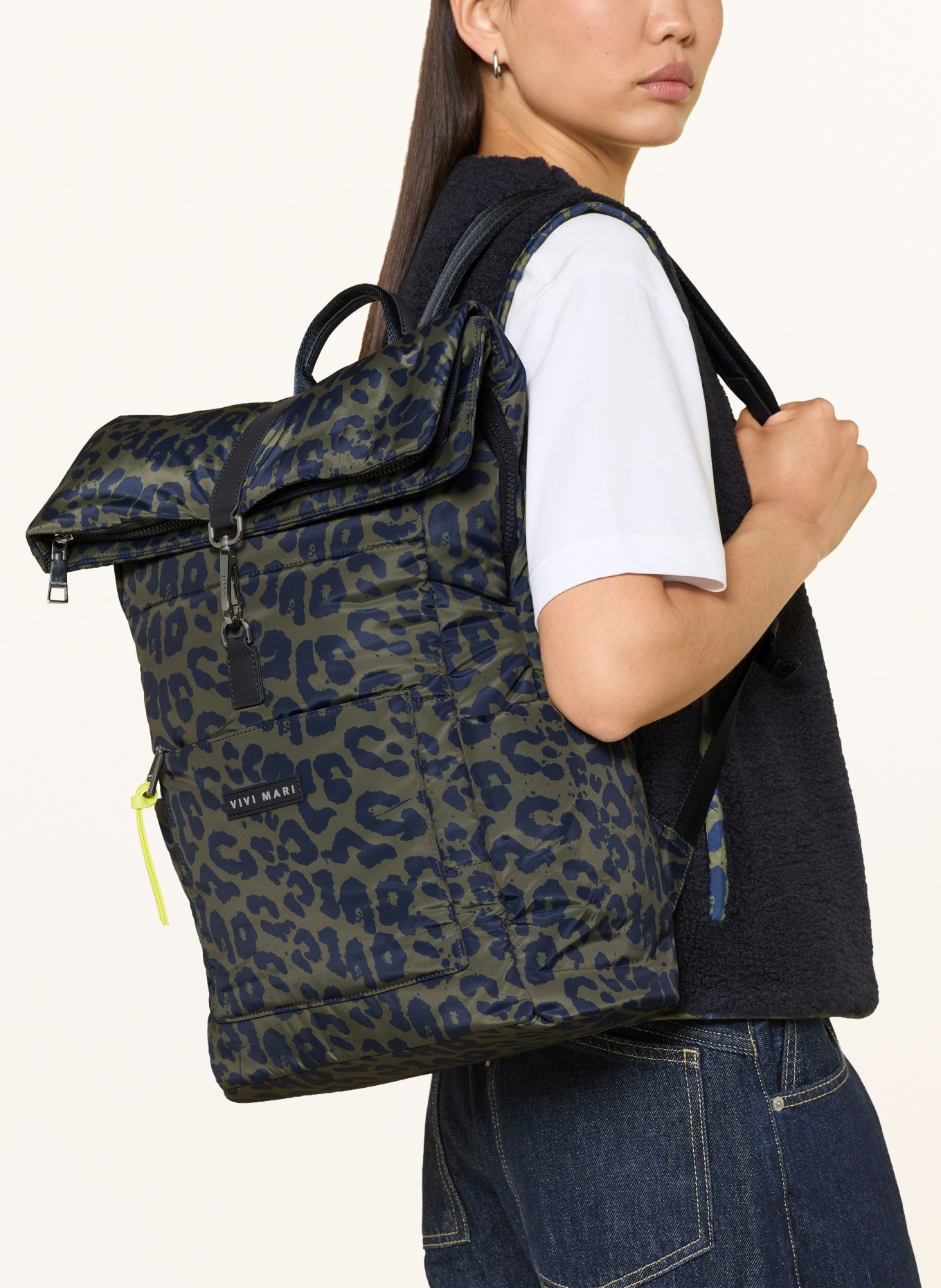 VIVI MARI Sac à dos 20 l avec compartiment pour ordinateur portable: VERT / NOIR