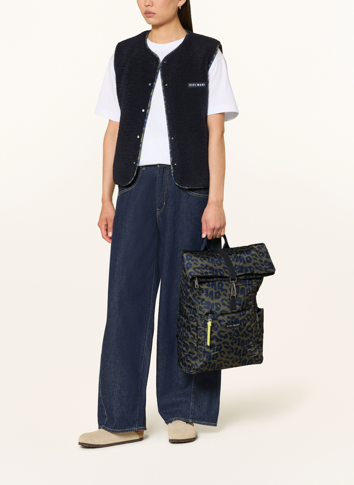 VIVI MARI Sac à dos 20 l avec compartiment pour ordinateur portable: VERT / NOIR