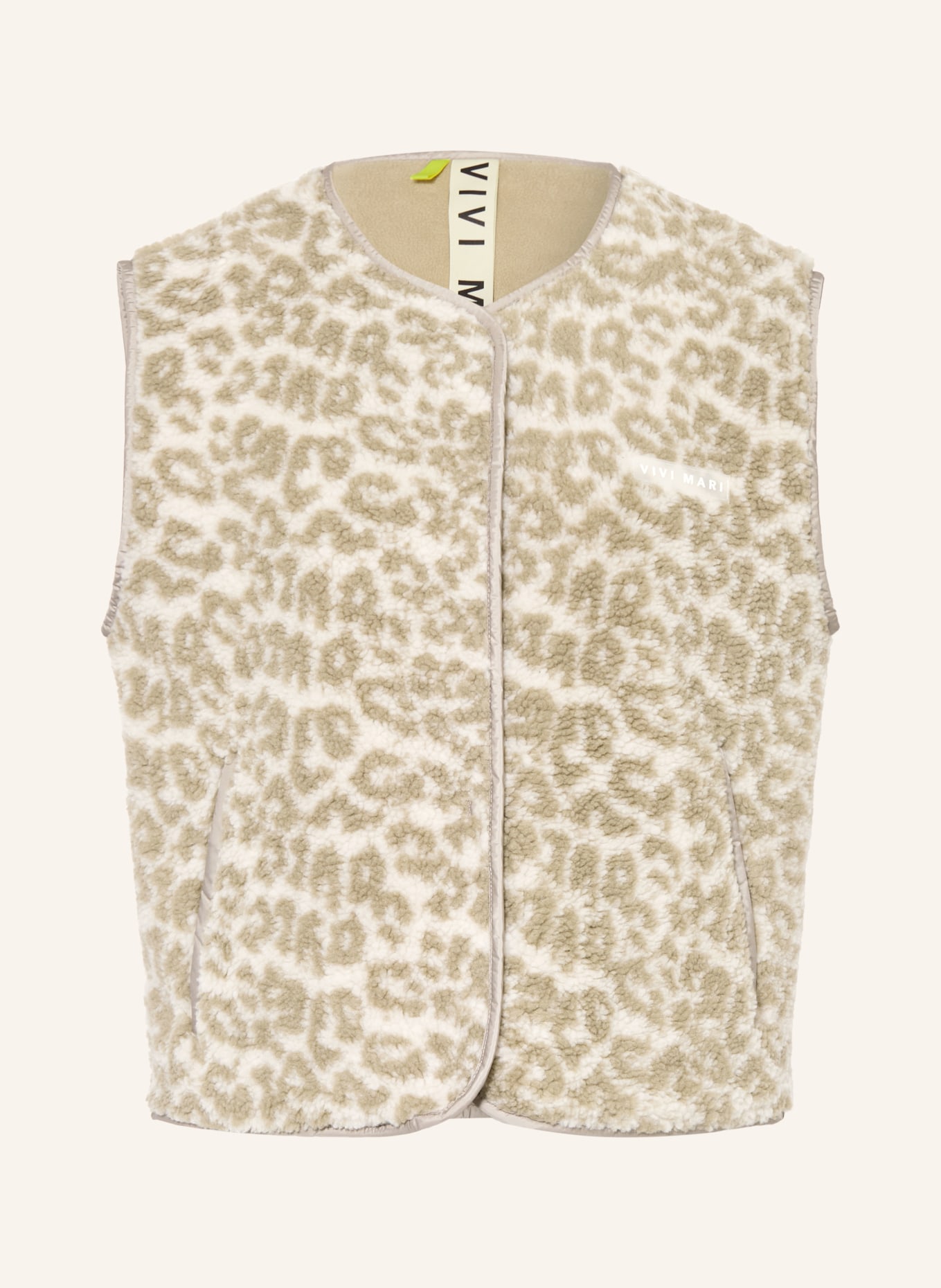 VIVI MARI Teddy fur vest: CREAM / KHAKI