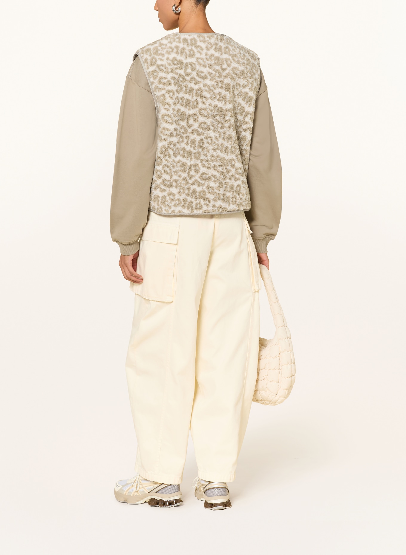 VIVI MARI Teddy fur vest: CREAM / KHAKI