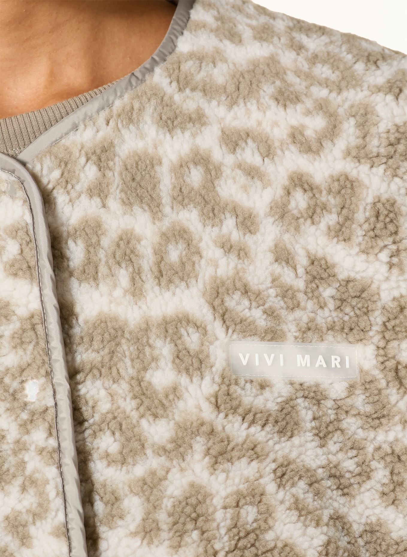 VIVI MARI Teddy fur vest: CREAM / KHAKI