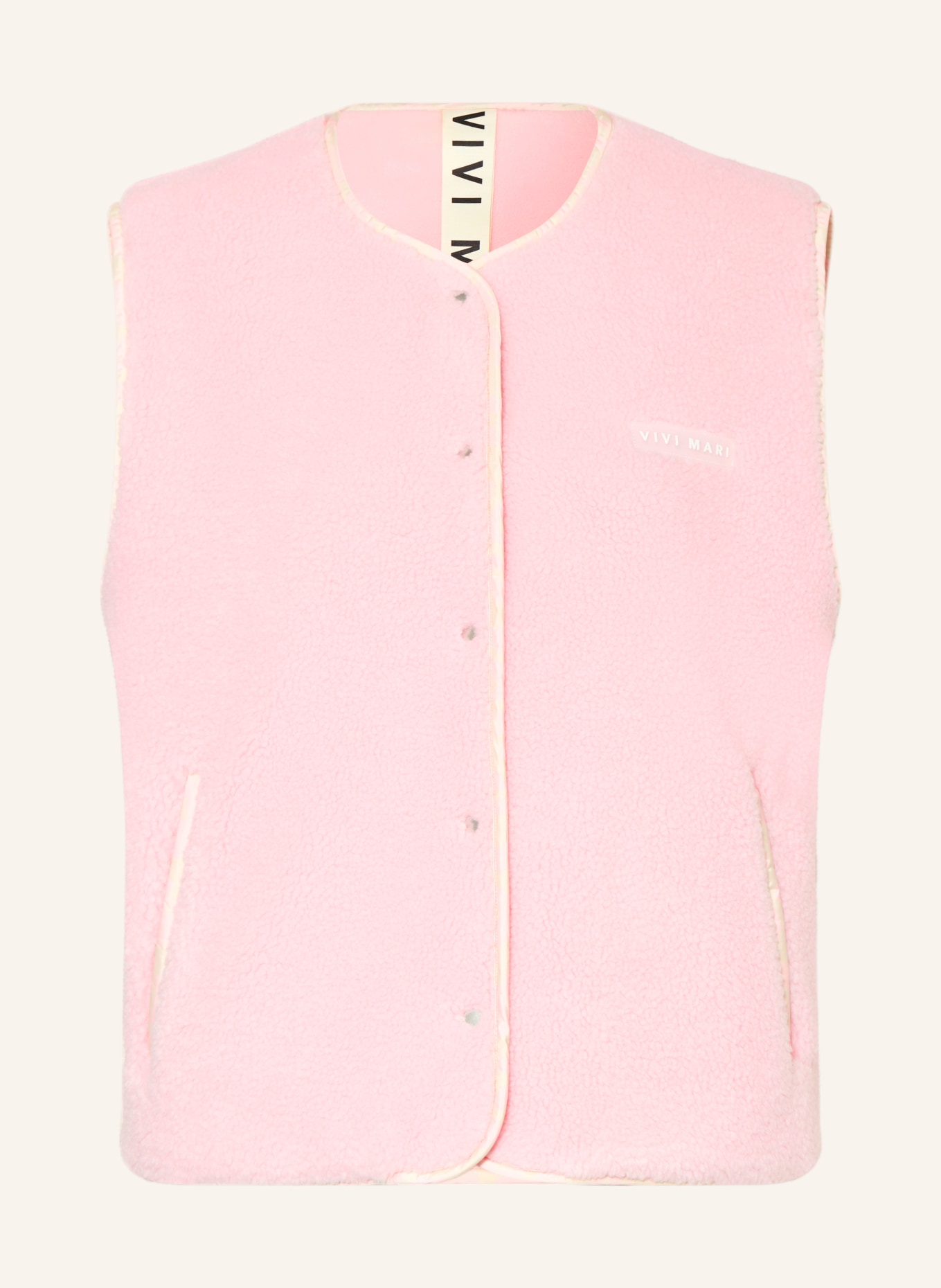 VIVI MARI Teddy fur vest: PINK
