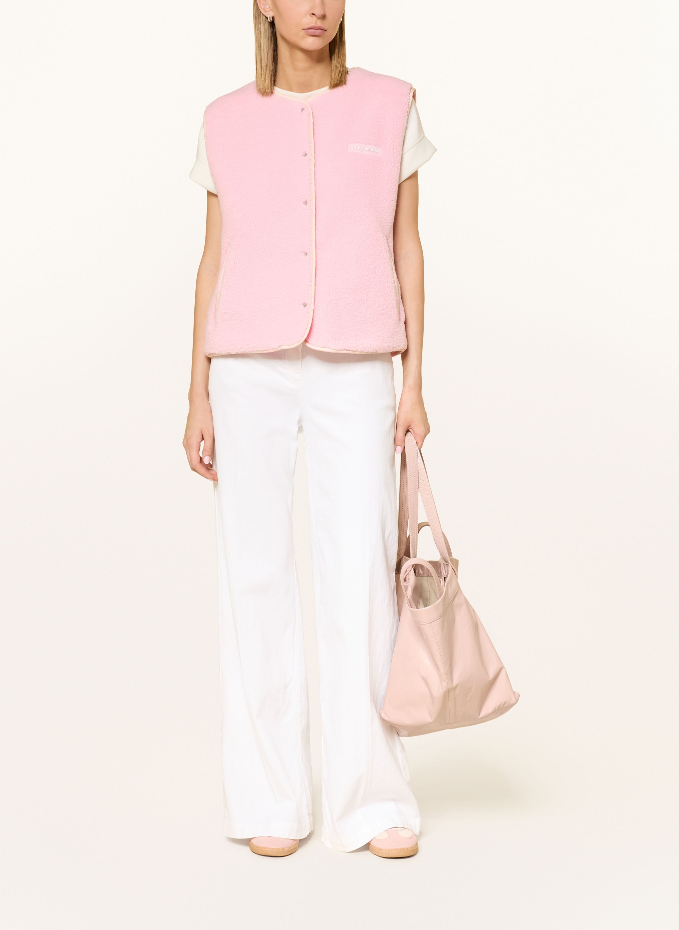 VIVI MARI Teddy fur vest: PINK