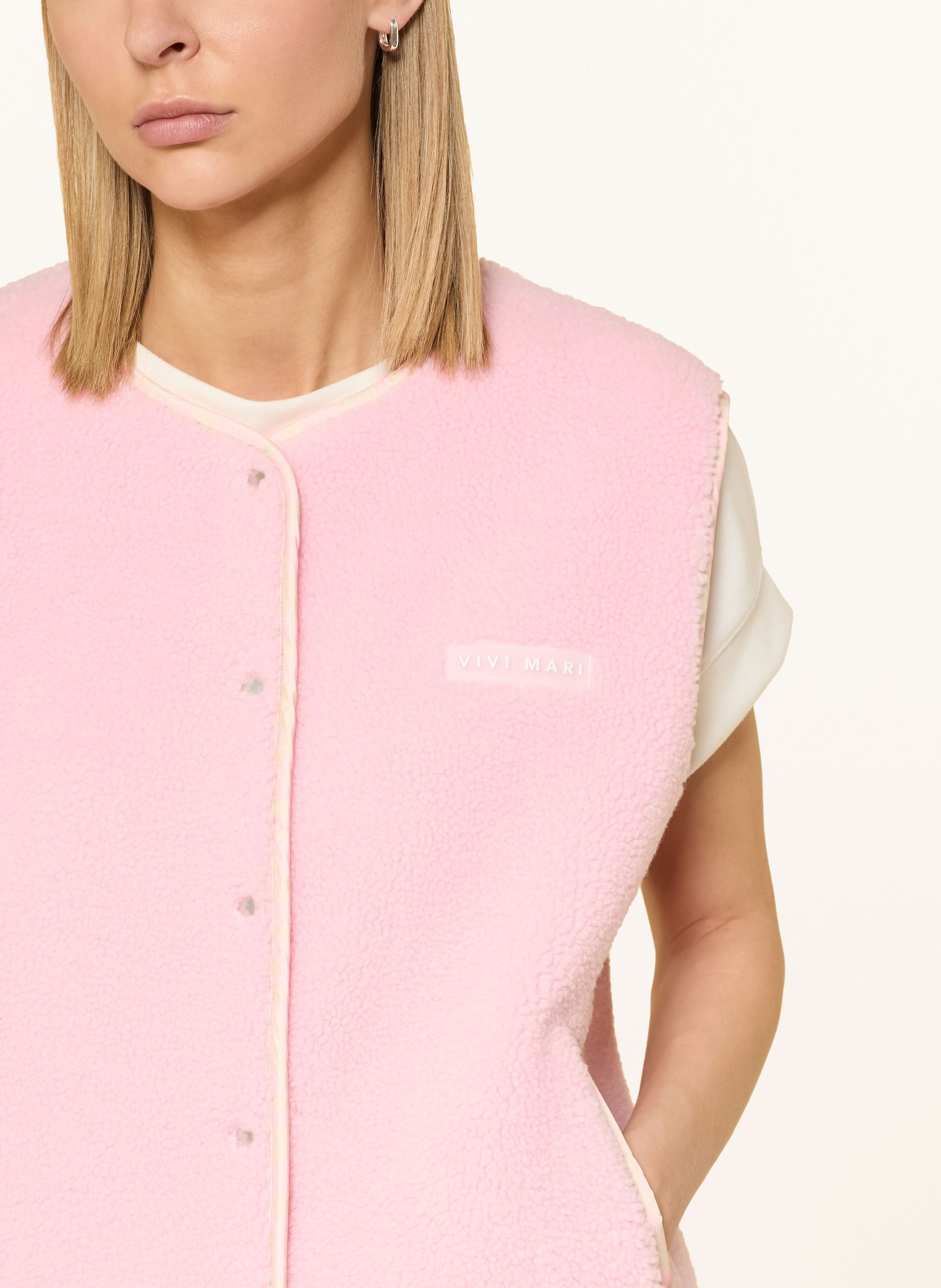 VIVI MARI Teddy fur vest: PINK