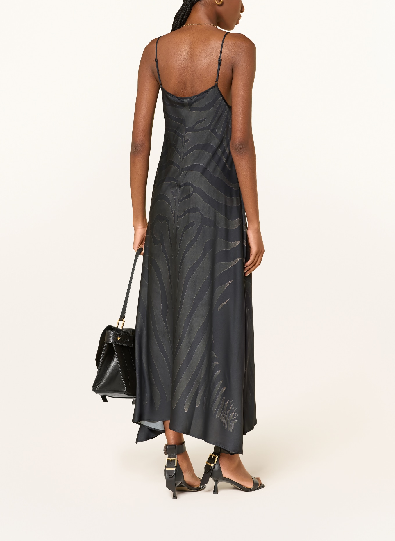 ALLSAINTS Kleid LEONA: SCHWARZ / KHAKI