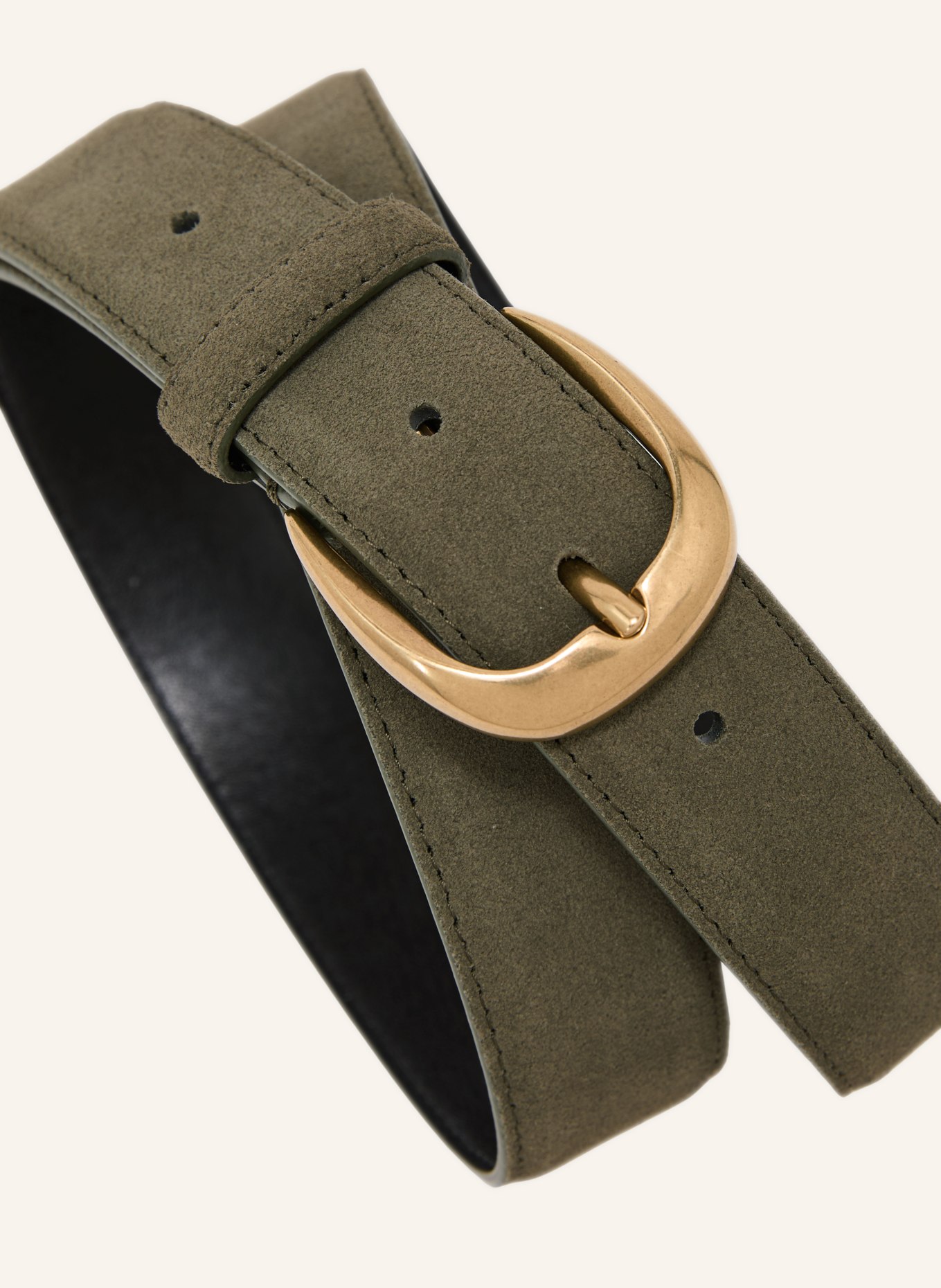 REISS Ceinture en cuir RELAXED: KAKI