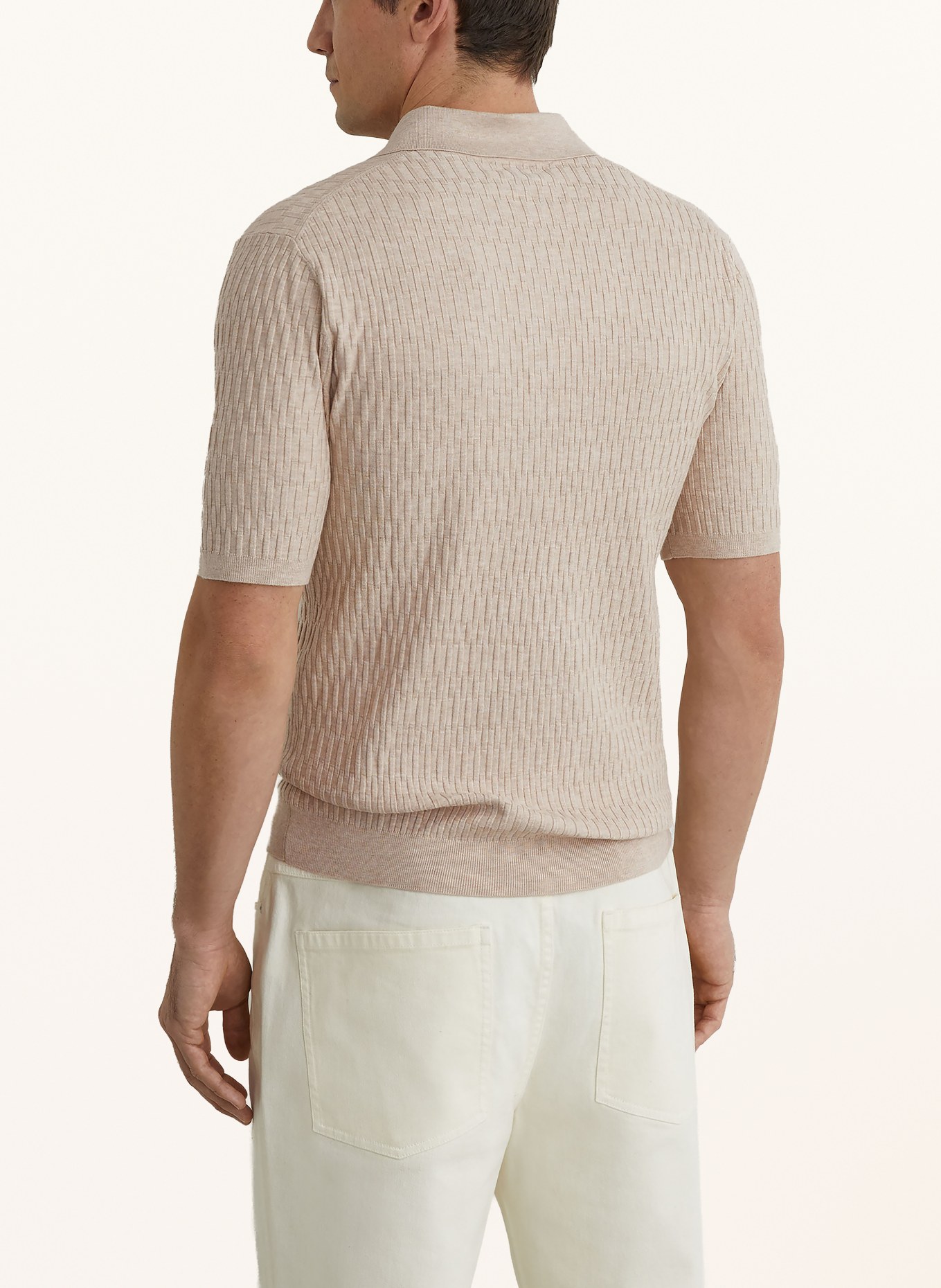 REISS Dzianinowa koszulka polo ERA: BEŻOWY