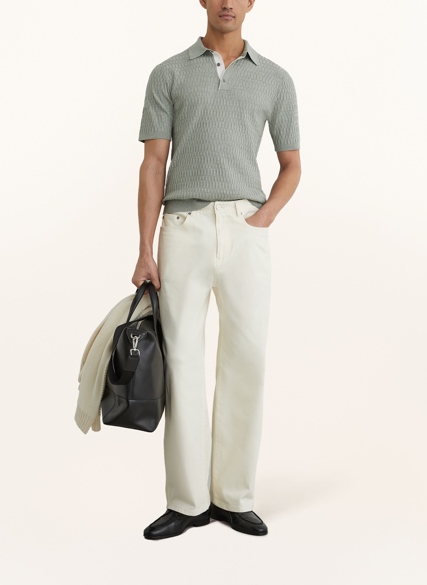 REISS Strick-Poloshirt ERA: GRÜN