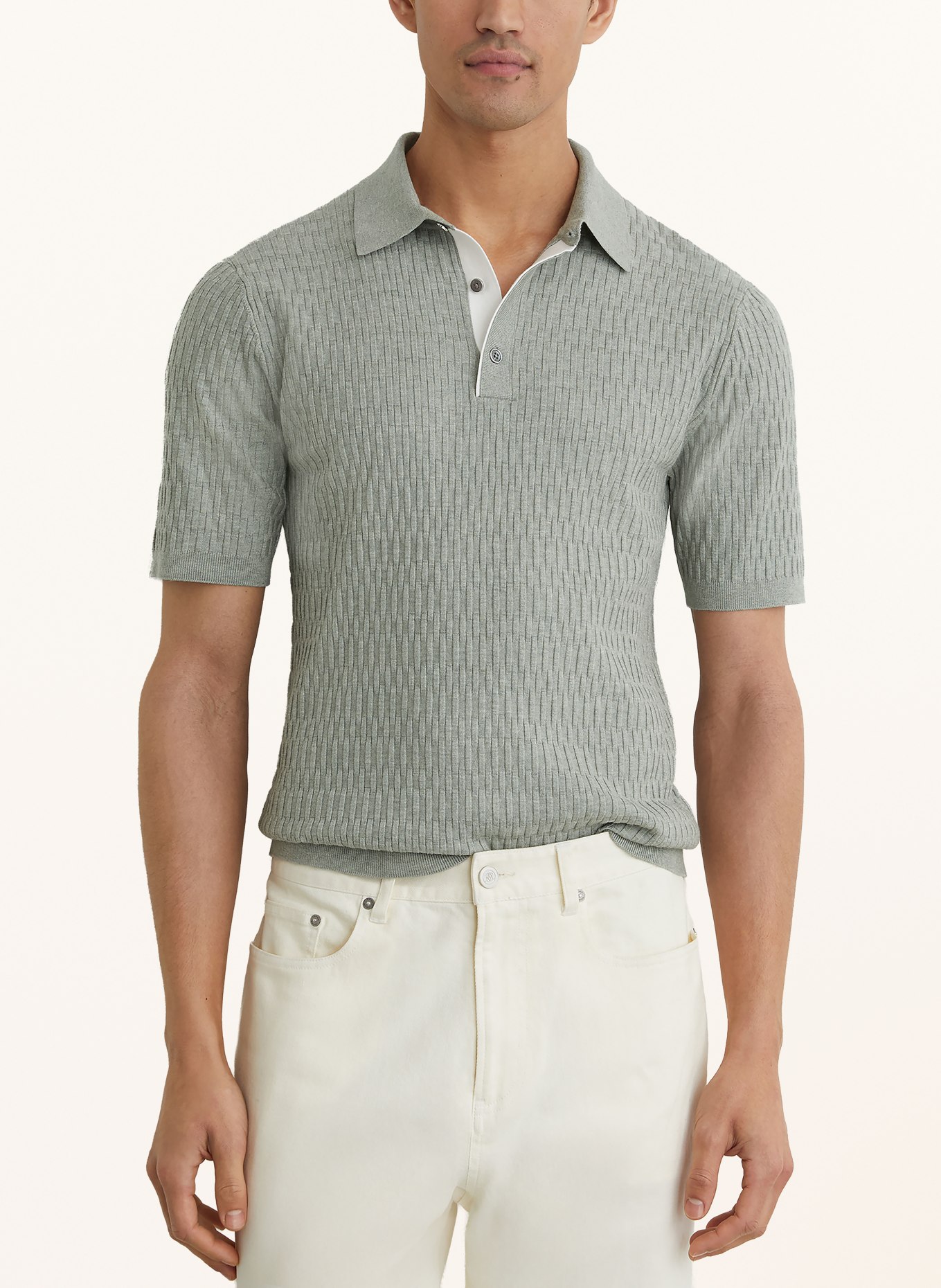 REISS Strick-Poloshirt ERA: GRÜN