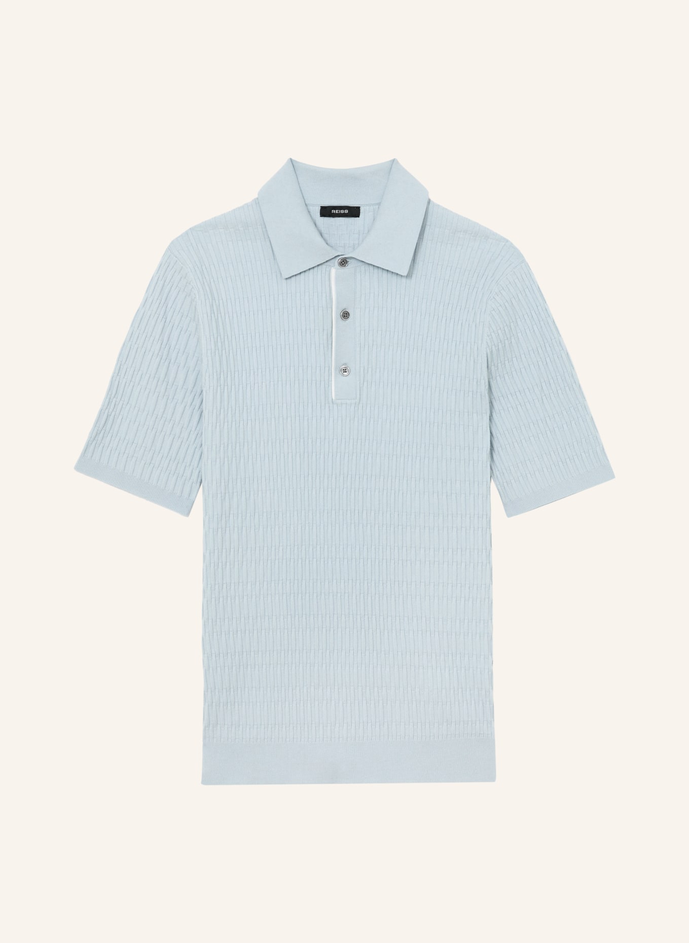 REISS Strick-Poloshirt ERA: HELLBLAU
