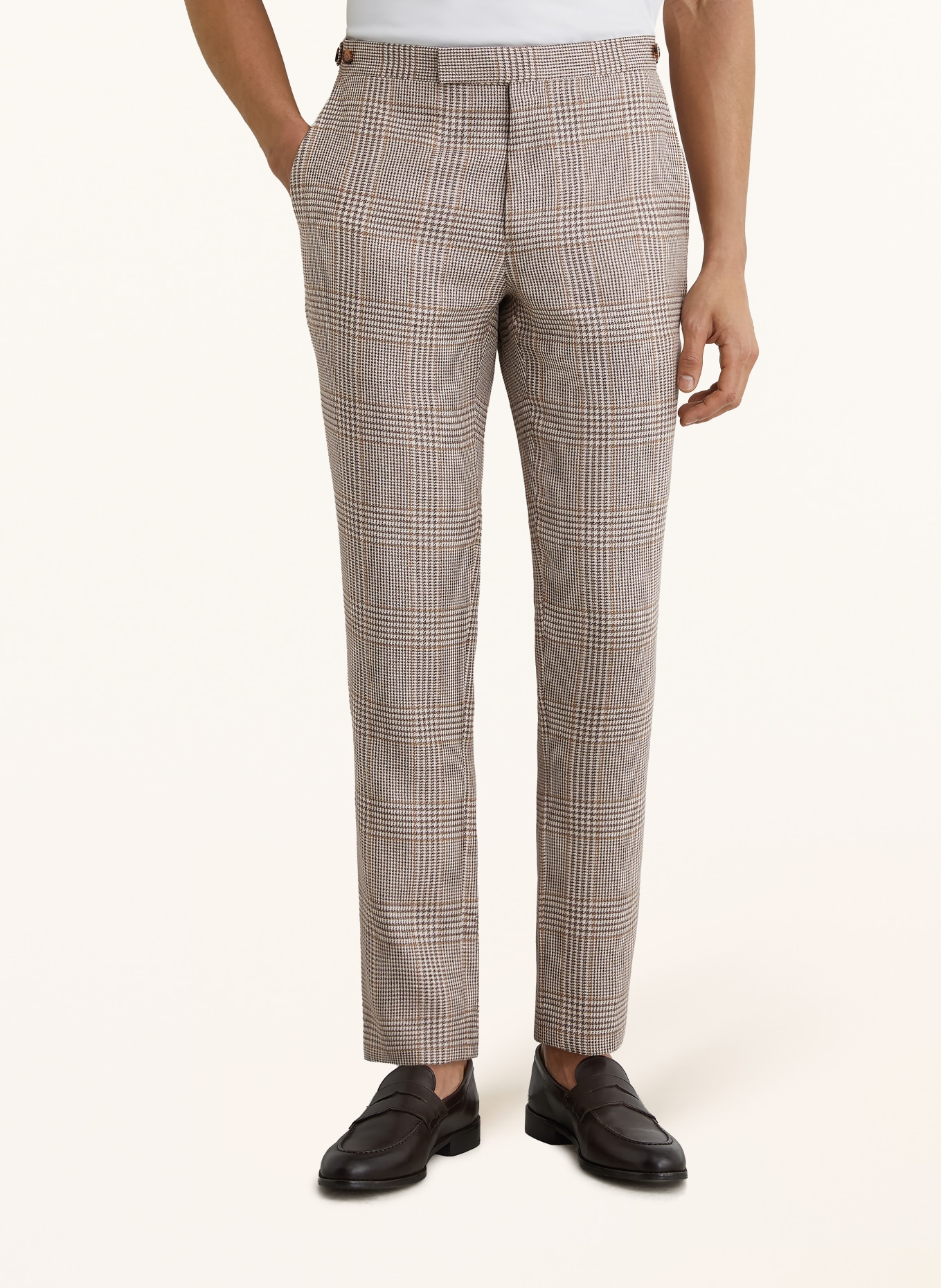 REISS Hose EPSOM Slim Fit mit Leinen: TAUPE / WEISS / SCHWARZ