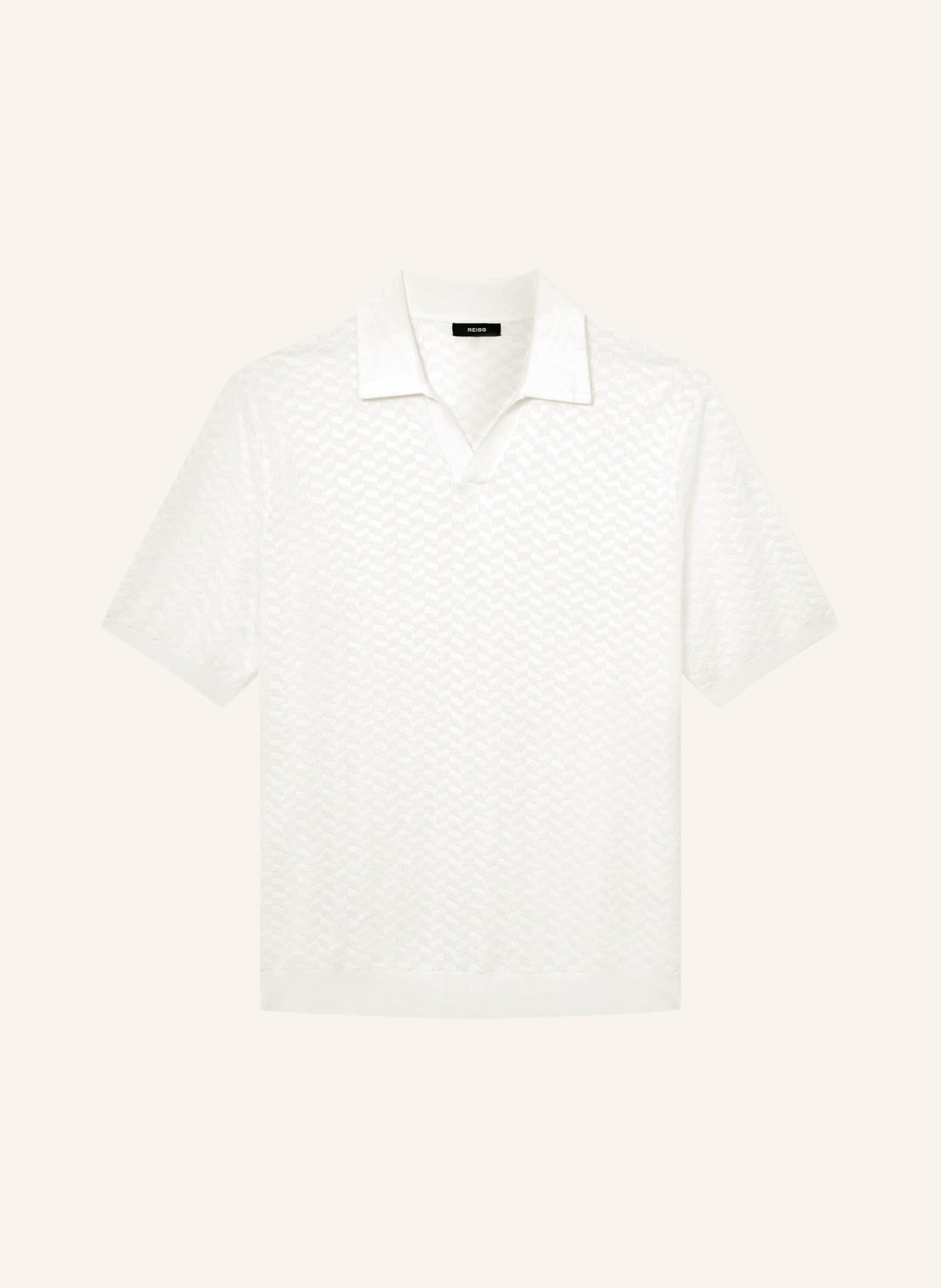 REISS Polo en maille SOL: BLANC