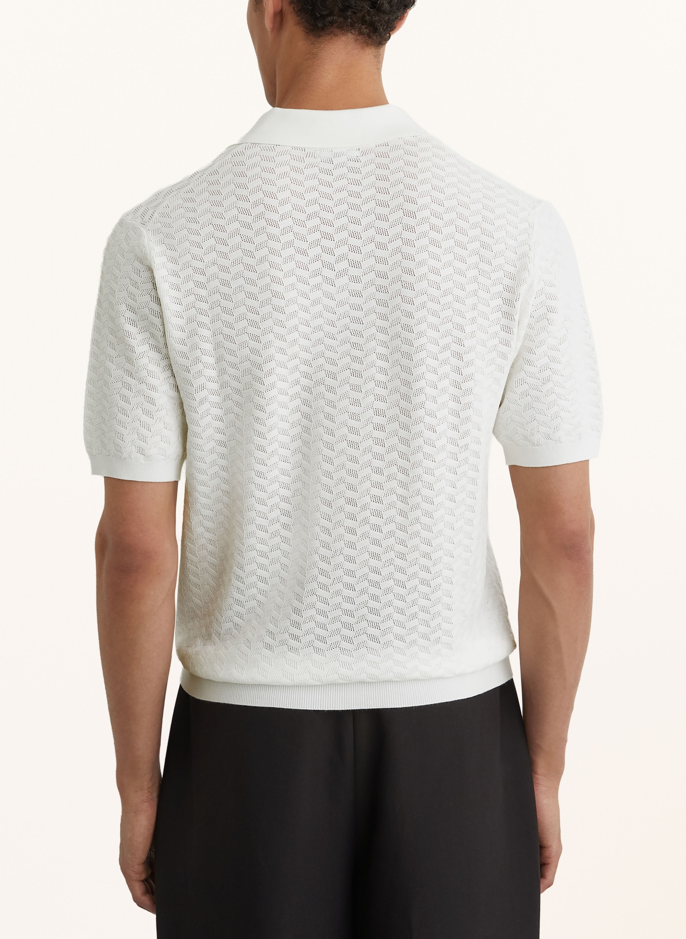 REISS Polo en maille SOL: BLANC