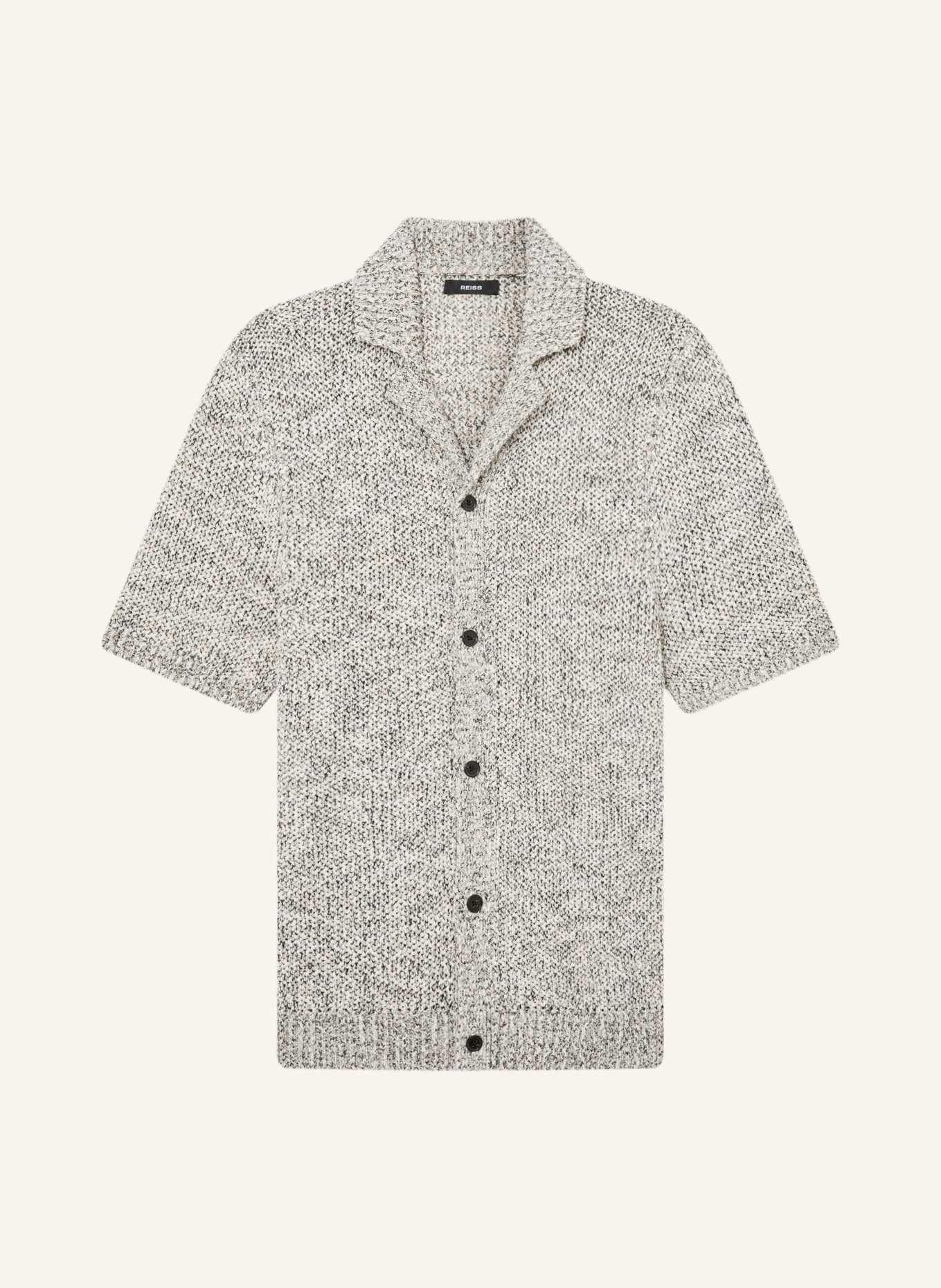 REISS Chemise en maille ADDIS Extra Slim Fit: BEIGE / BLANC / NOIR