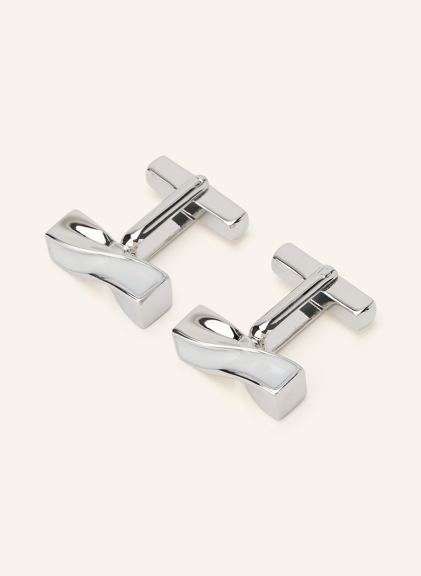 REISS Manschettenknöpfe: SILBER / WEISS