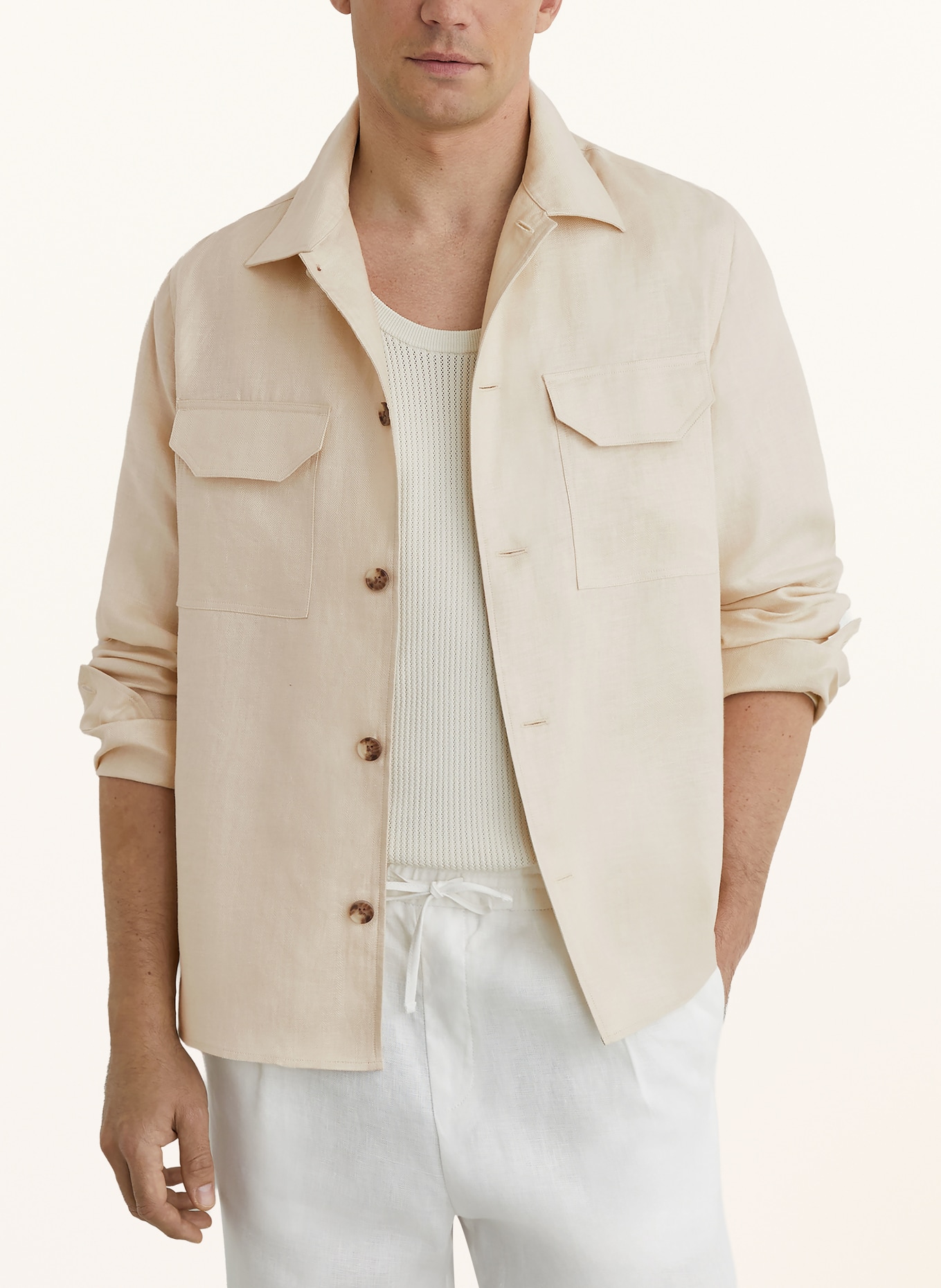 REISS Chemise POLASIO coupe classique: ÉCRU