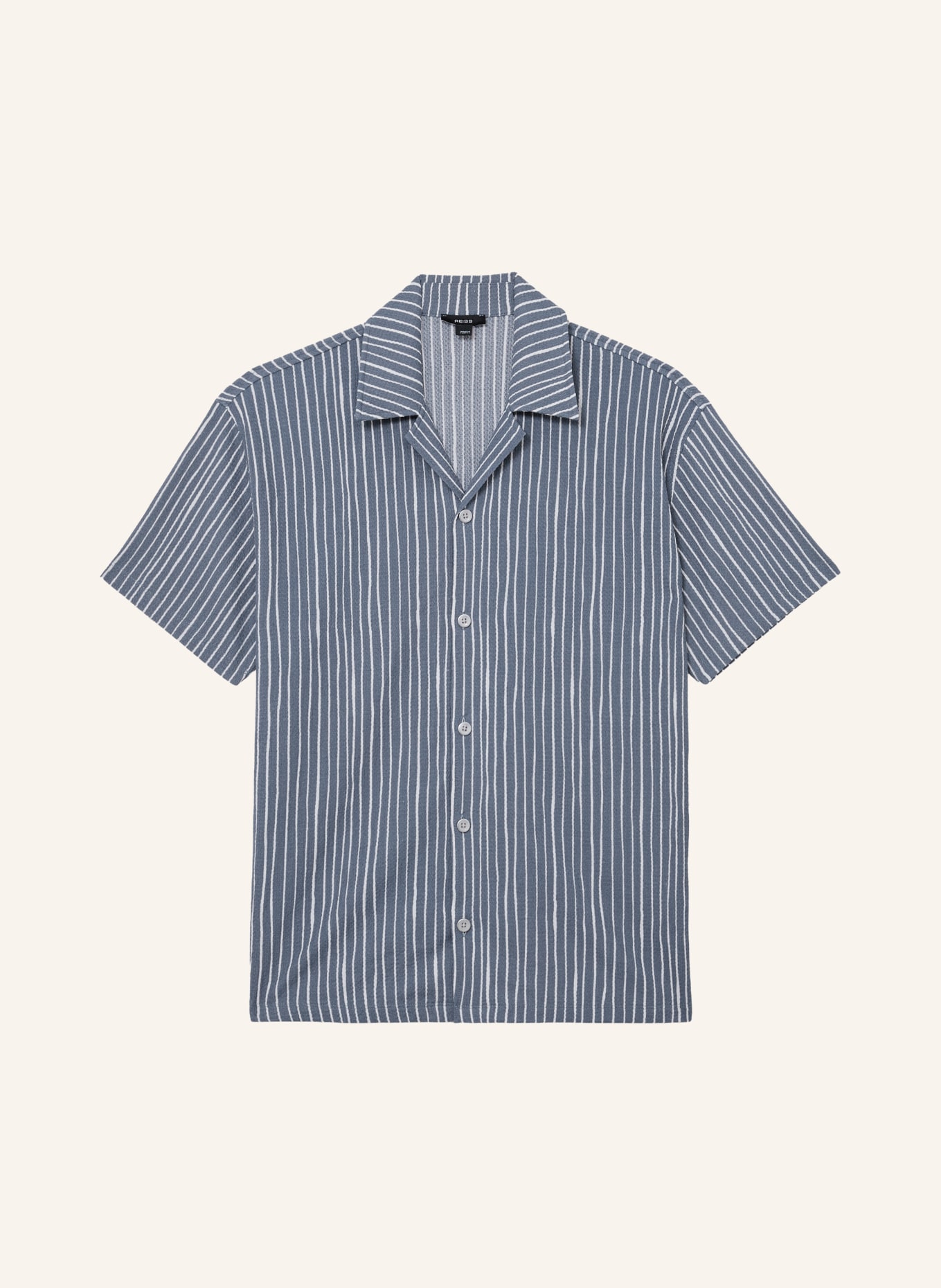 REISS Resorthemd MAX Regular Fit: BLAUGRAU / WEISS
