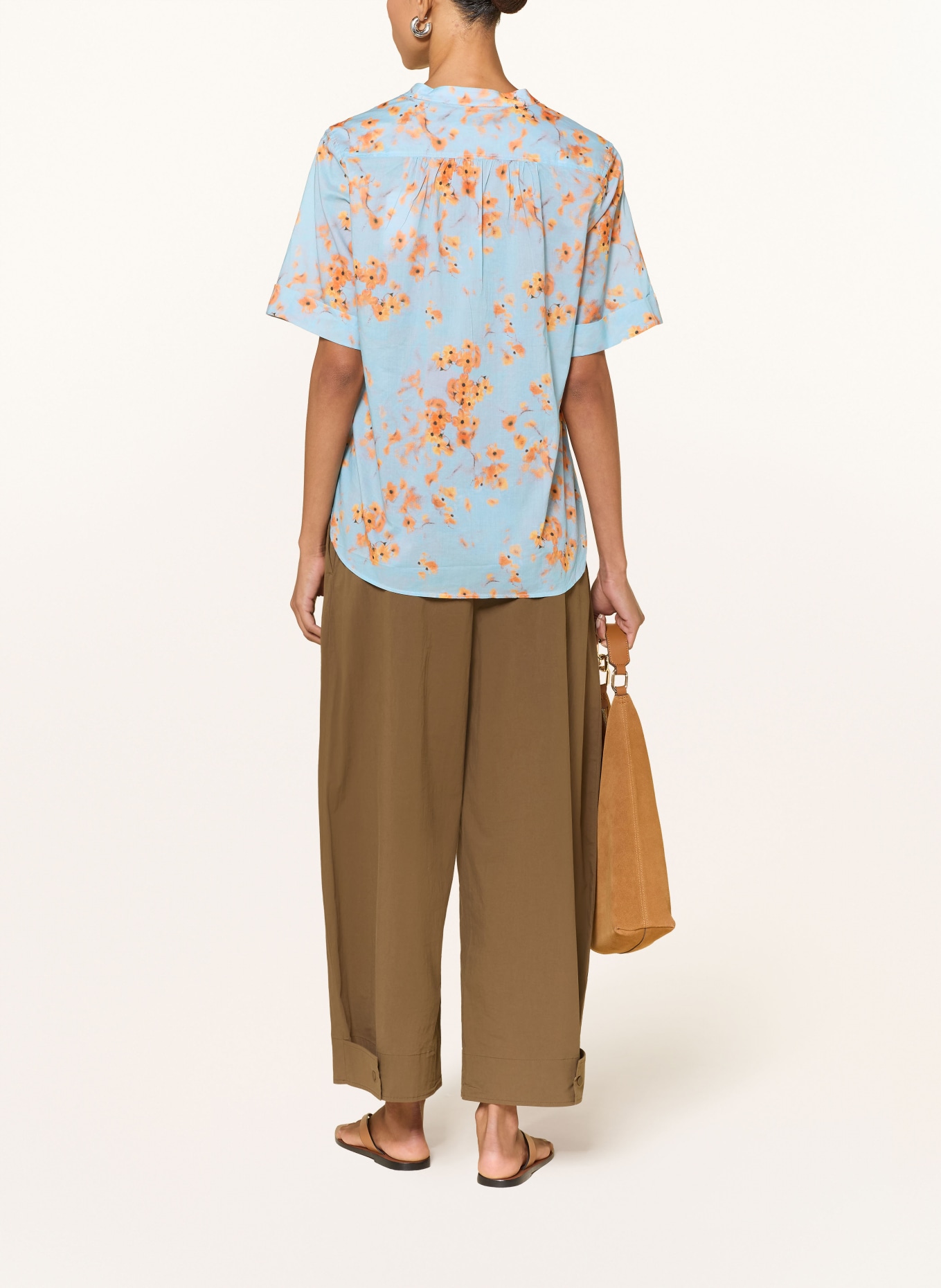 Marc O'Polo Blusenshirt: HELLBLAU / DUNKELBRAUN / ORANGE