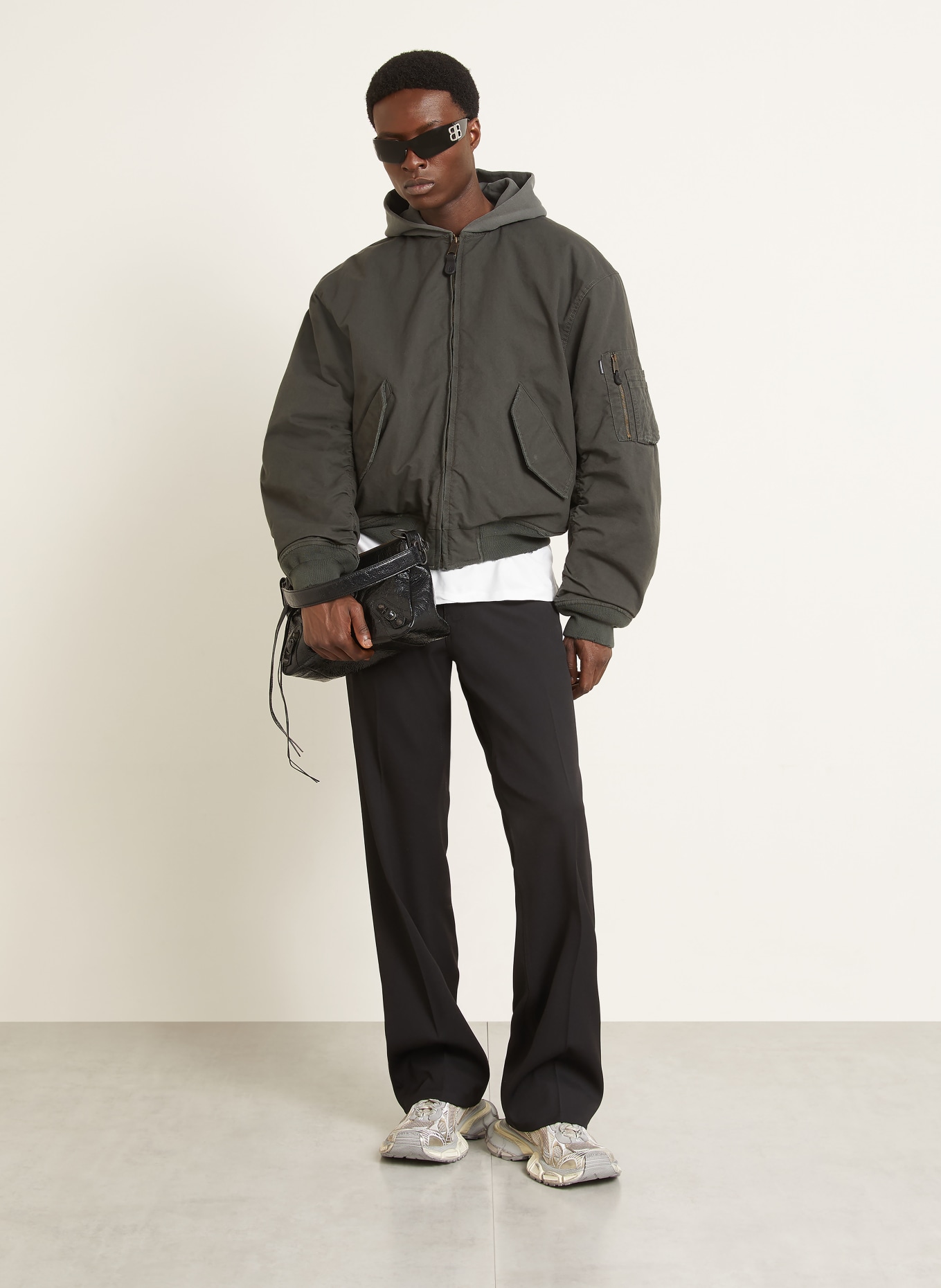 BALENCIAGA Blouson: DUNKELGRAU