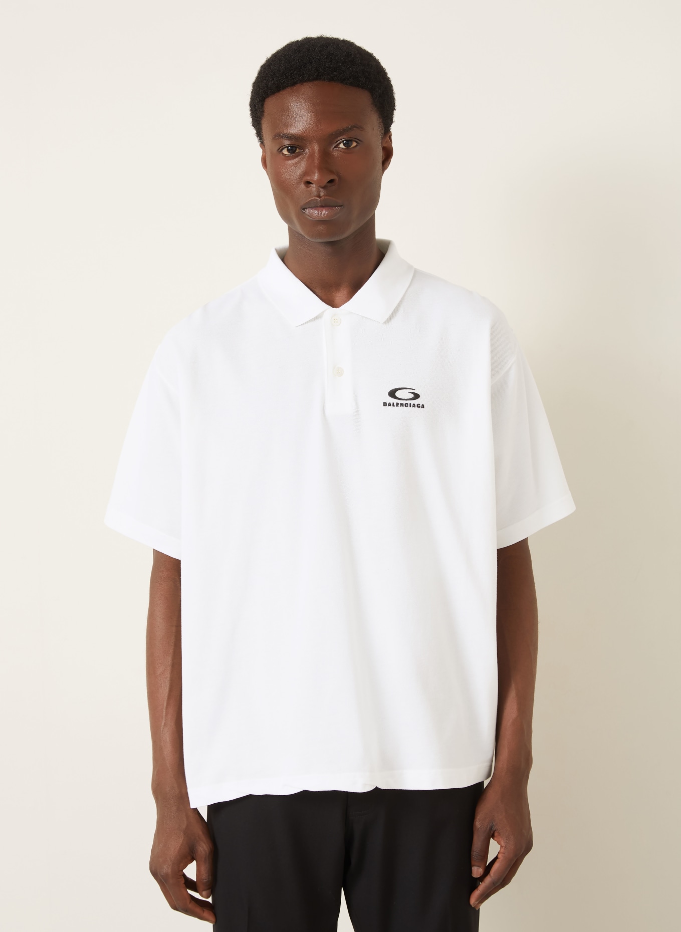BALENCIAGA Piqué-Poloshirt: WEISS