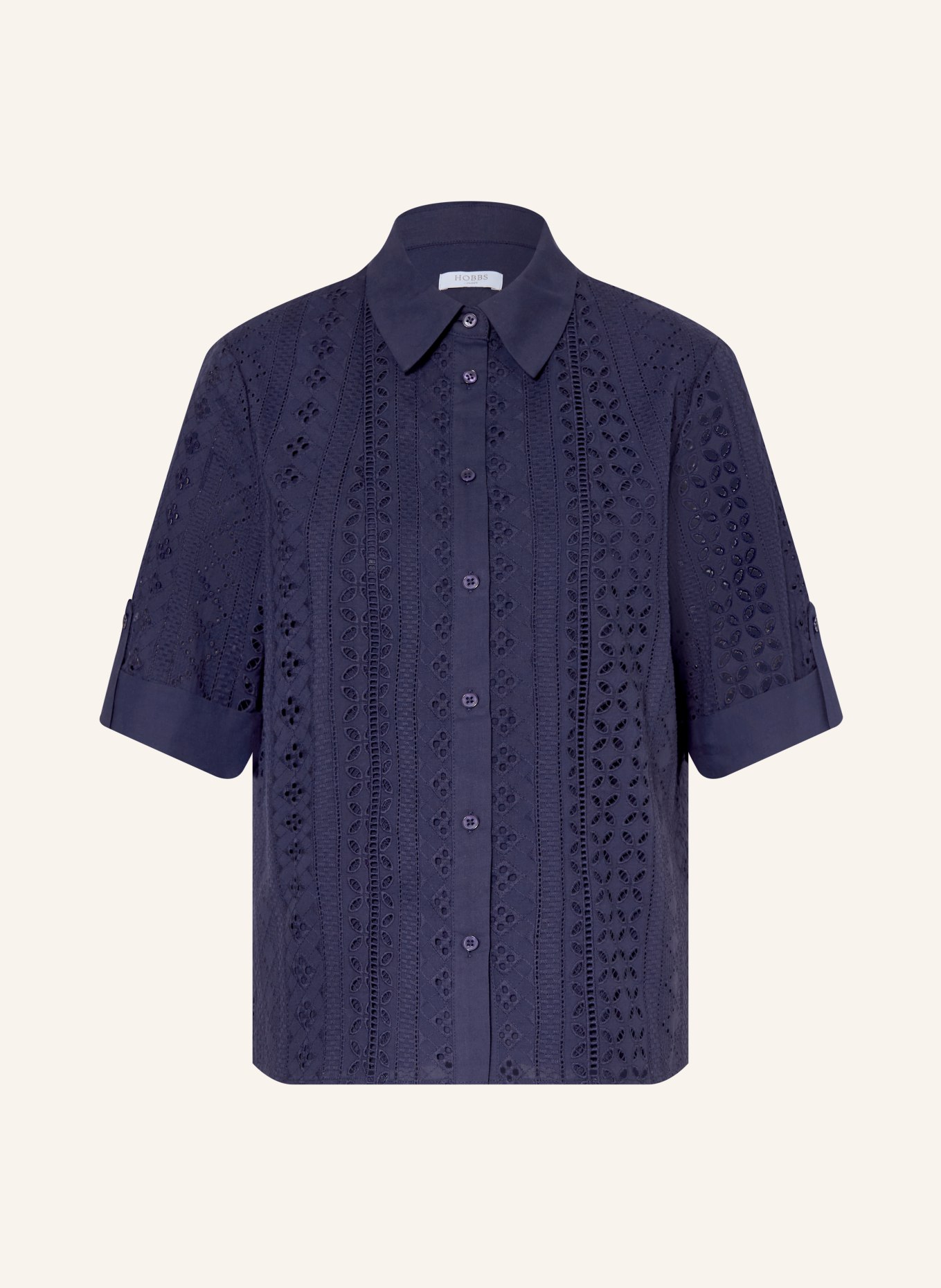 HOBBS Hemdbluse CHRISTIE aus Lochspitze: DUNKELBLAU