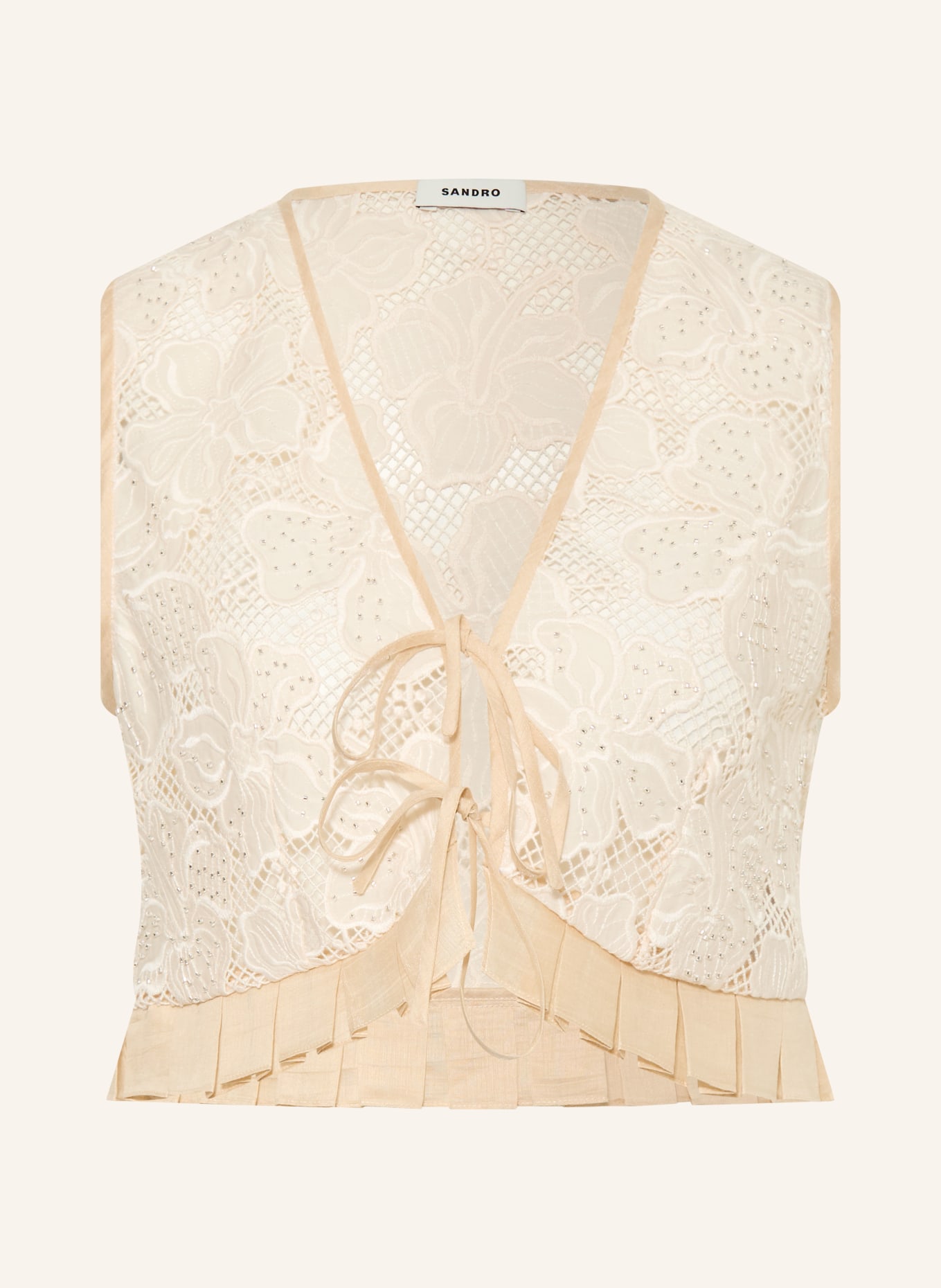 SANDRO bluzka: ECRU / BEŻOWY