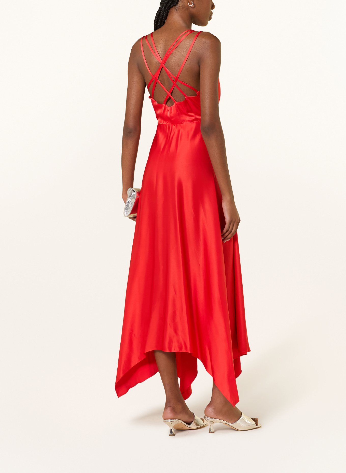 SANDRO Satynowa sukienka: CZERWONY
