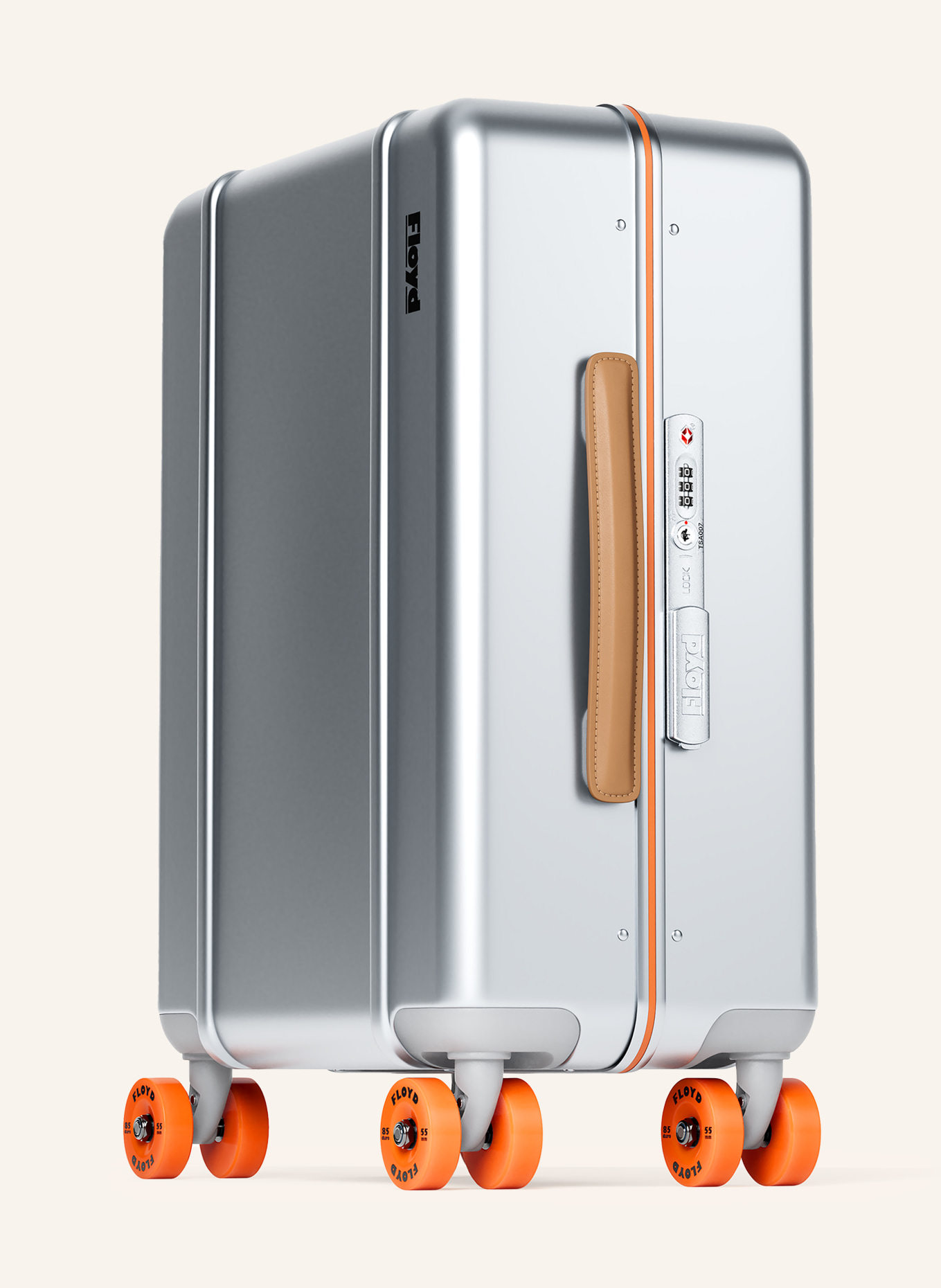 Floyd Valise à roulettes CABIN ALUMINUM: ARGENT / MARRON CLAIR / ORANGE