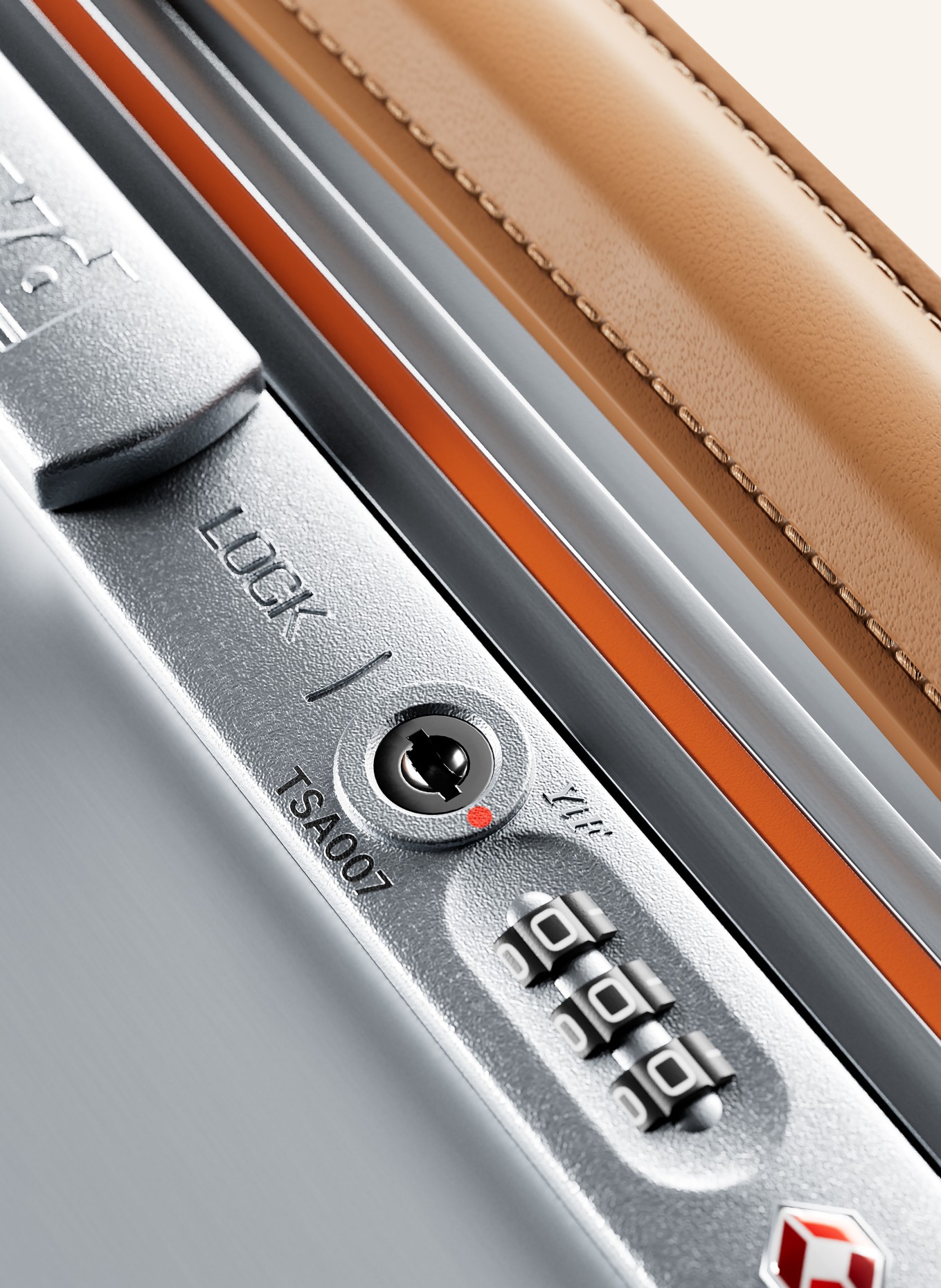 Floyd Valise à roulettes CABIN ALUMINUM: ARGENT / MARRON CLAIR / ORANGE