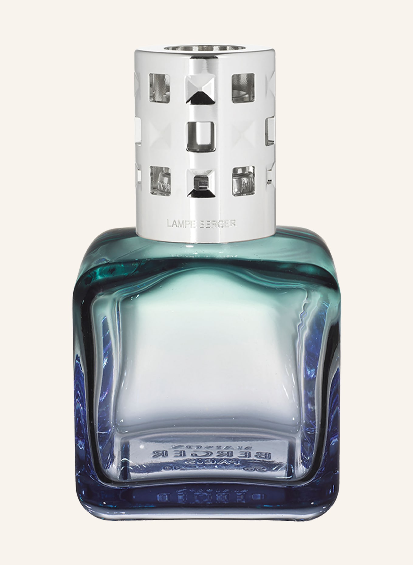 MAISON BERGER PARIS GLACON Set: Aroma Lamp and Refill: LIGHT BLUE / SILVER