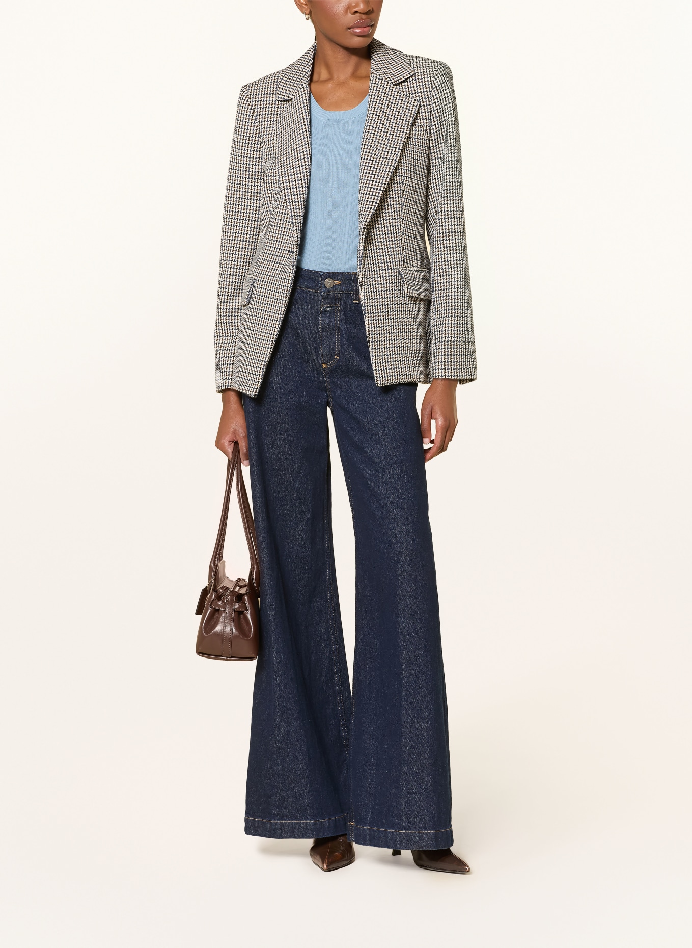 Veronica Beard Blazer HEALY: BEIGE / MARRON / BLEU FONCÉ